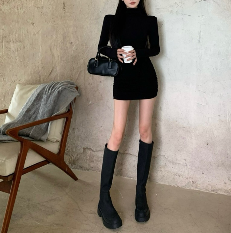 タイトミニワンピース rienda | 【岡崎紗絵さん着用アイテム】デニム風CUTタイト