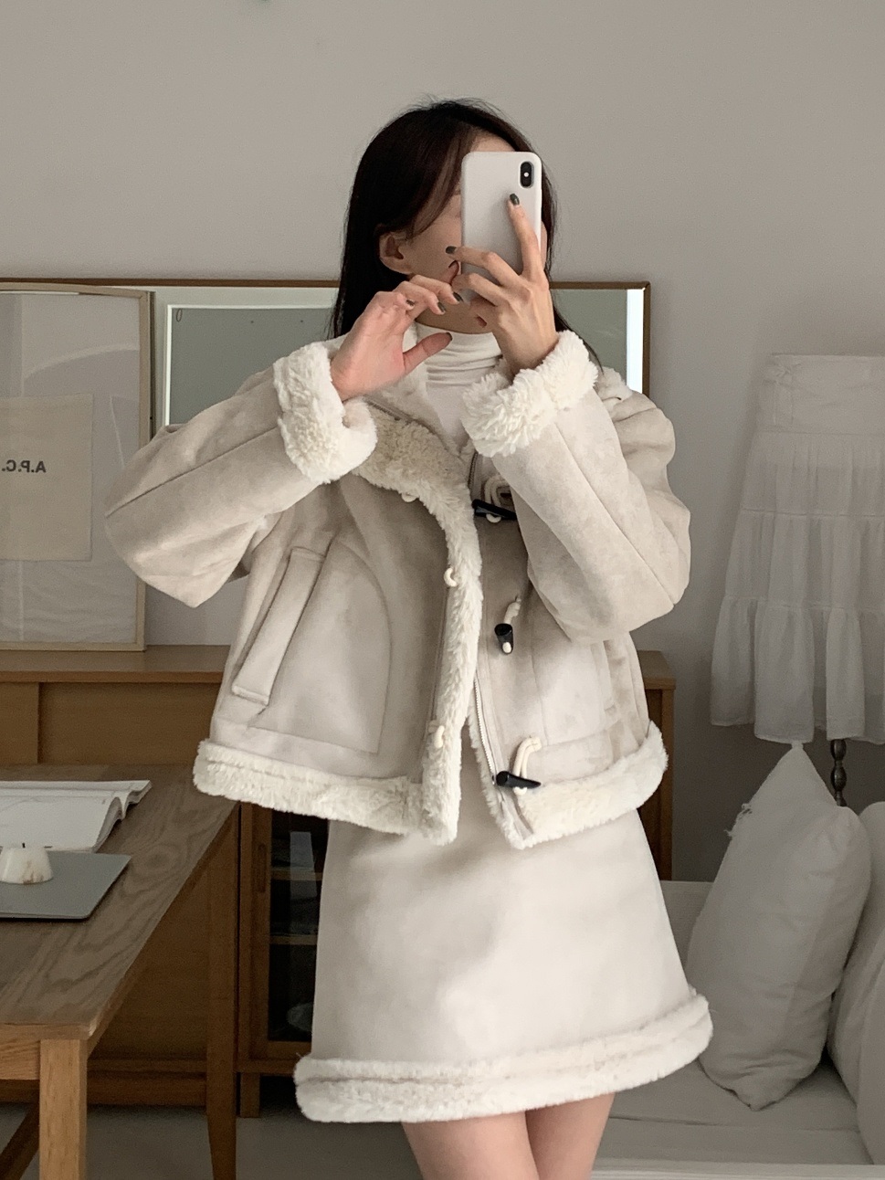 2WAYトグルボタンムートン調ジャケット | 詳細画像6