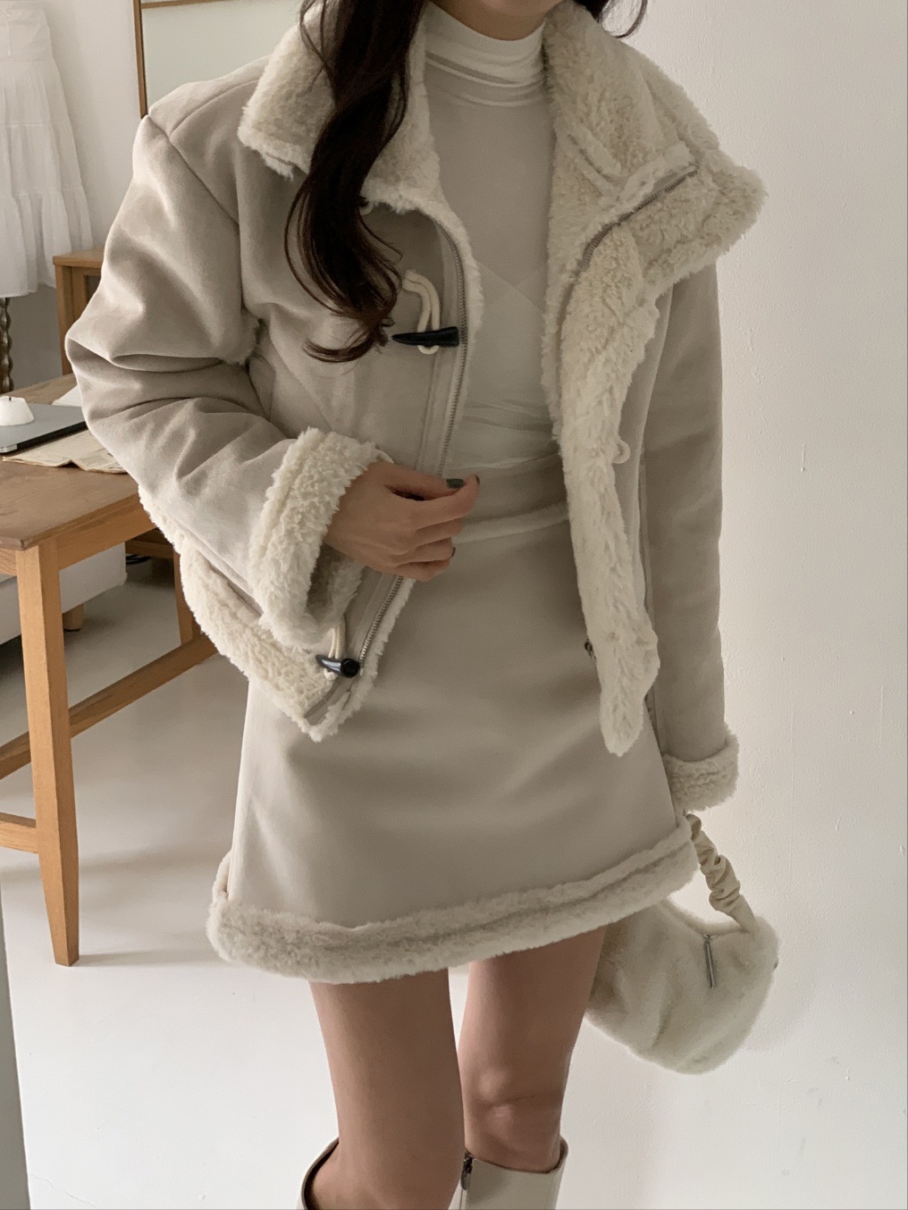 2WAYトグルボタンムートン調ジャケット | 詳細画像11