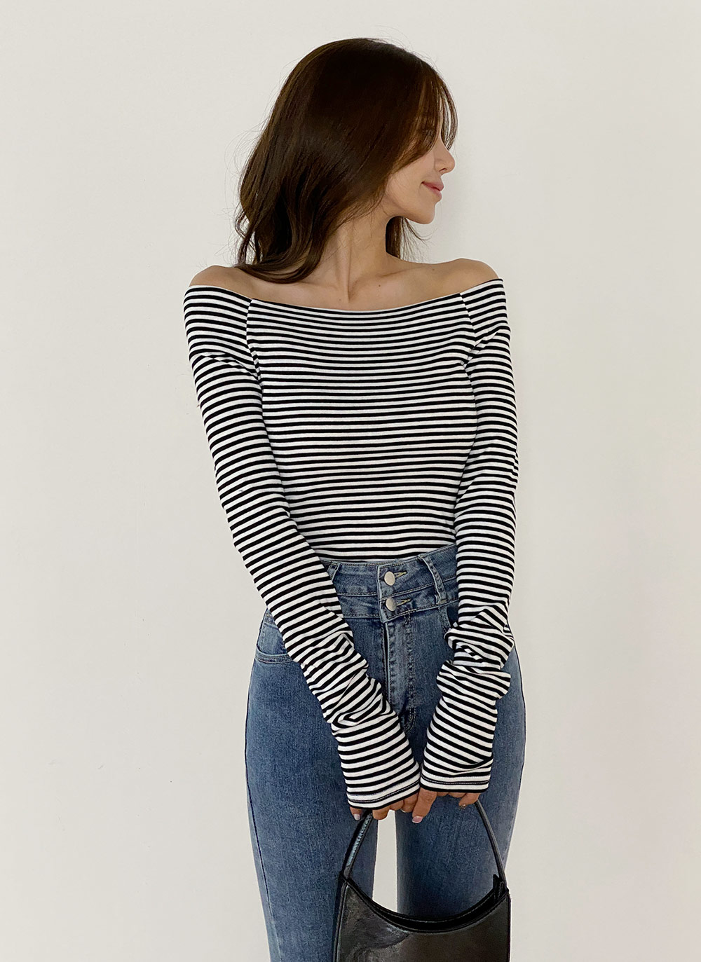 オフショルダーボーダーTシャツ | 詳細画像3