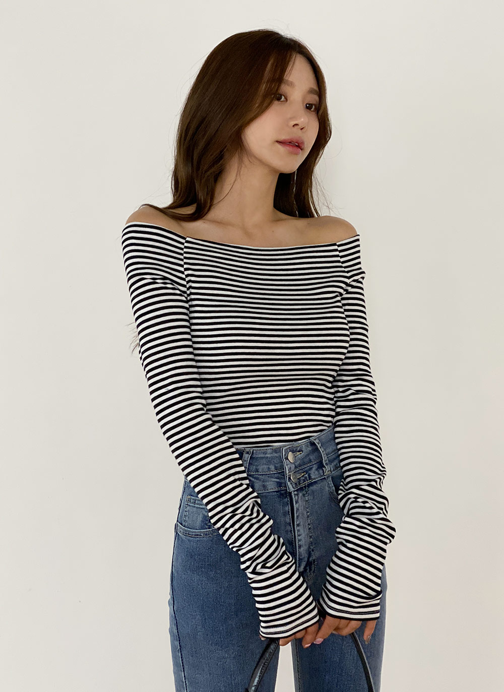 オフショルダーボーダーTシャツ | 詳細画像8