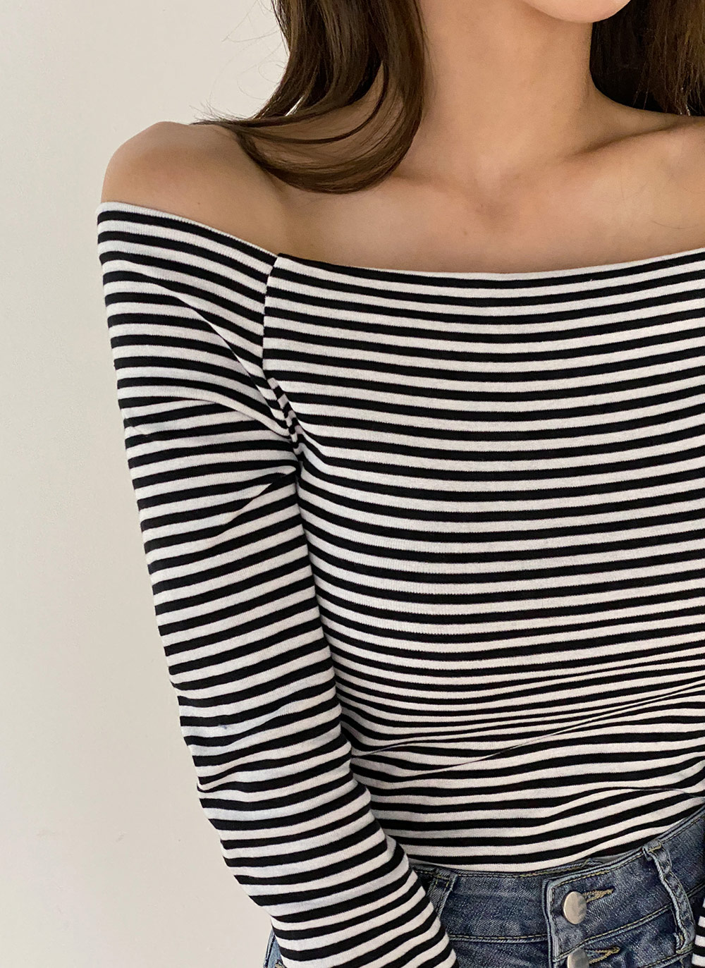 オフショルダーボーダーTシャツ | 詳細画像9