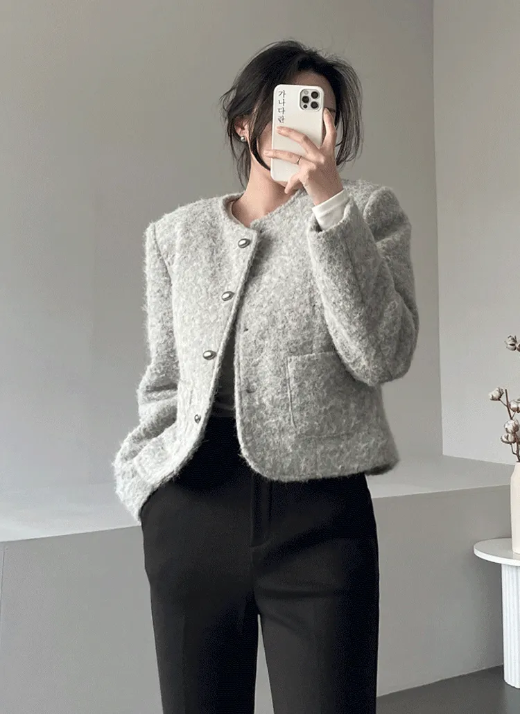 キルト裏地エッグボタンエコファージャケット | ganadaran | 詳細画像1