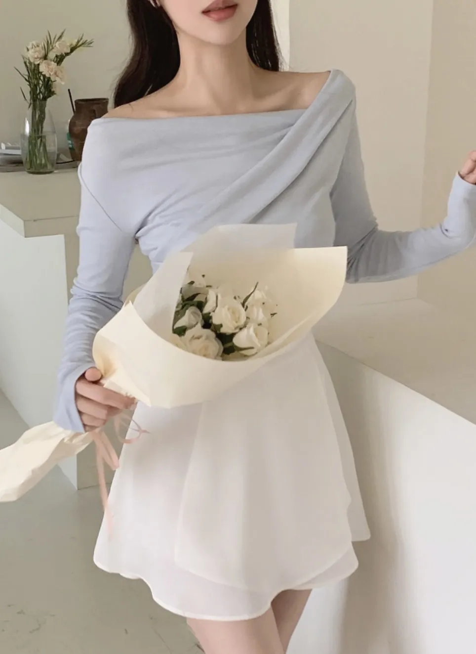 2WAYドレープスリムTシャツ | 詳細画像1