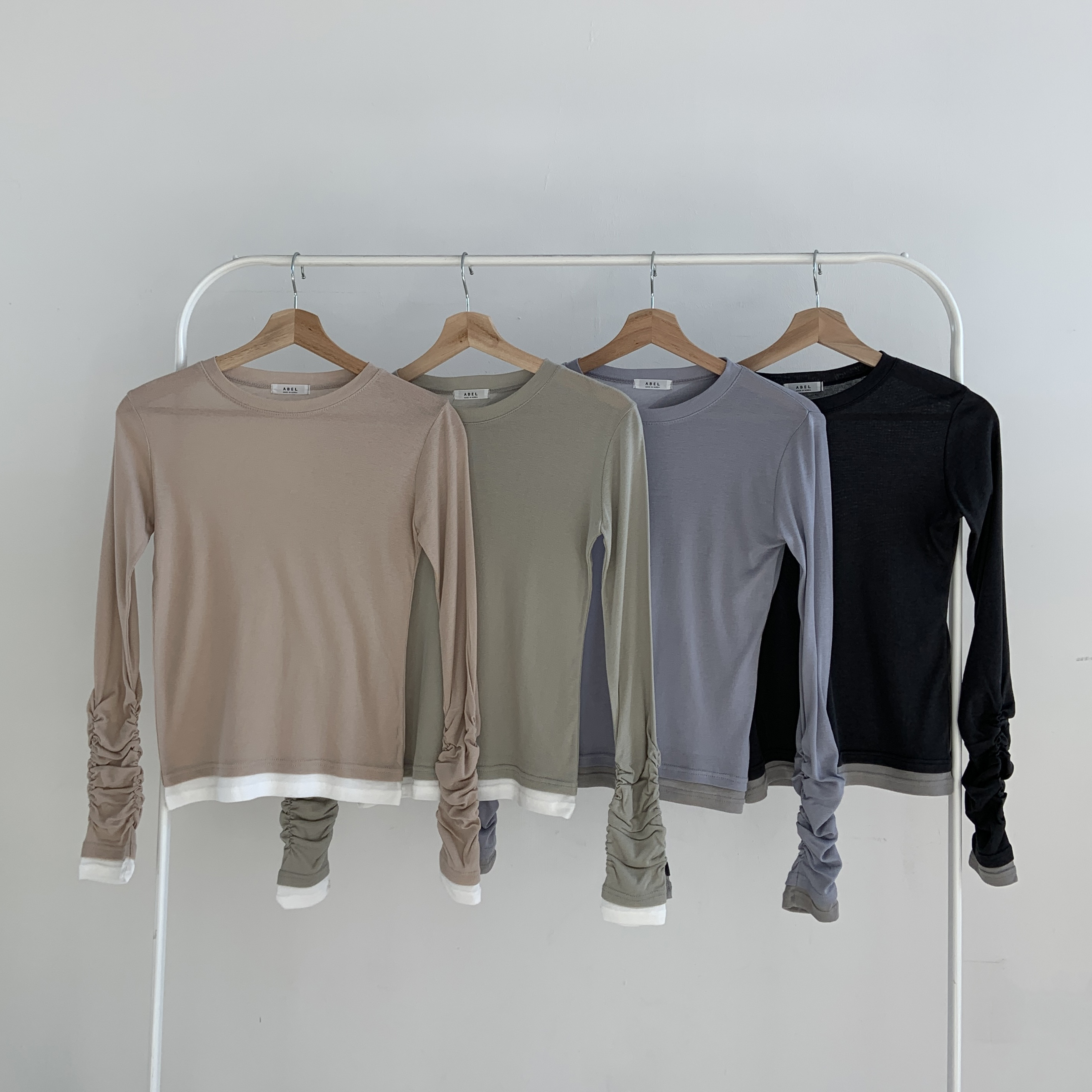 配色シャーリング長袖Tシャツ | 詳細画像11