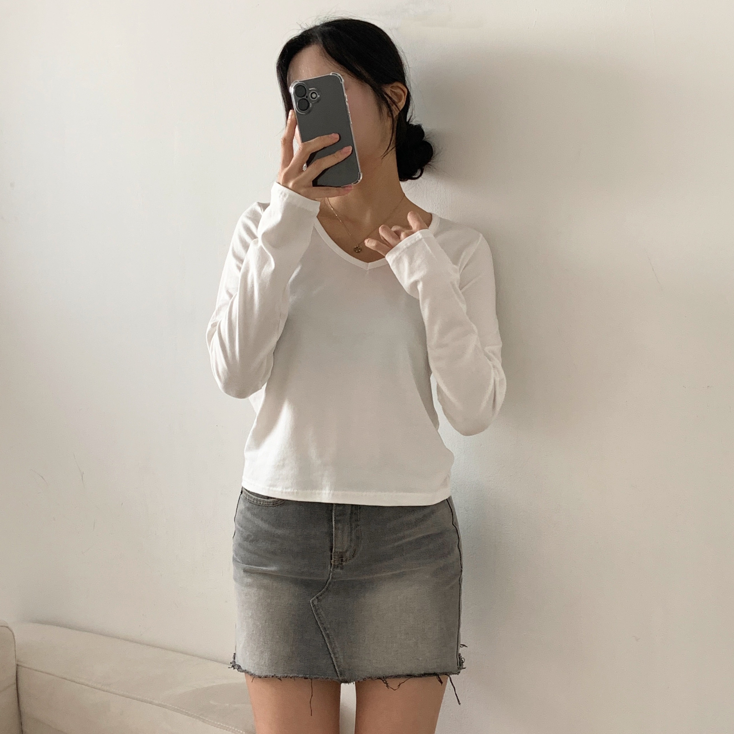 モダール混Vネック長袖Tシャツ | 詳細画像21