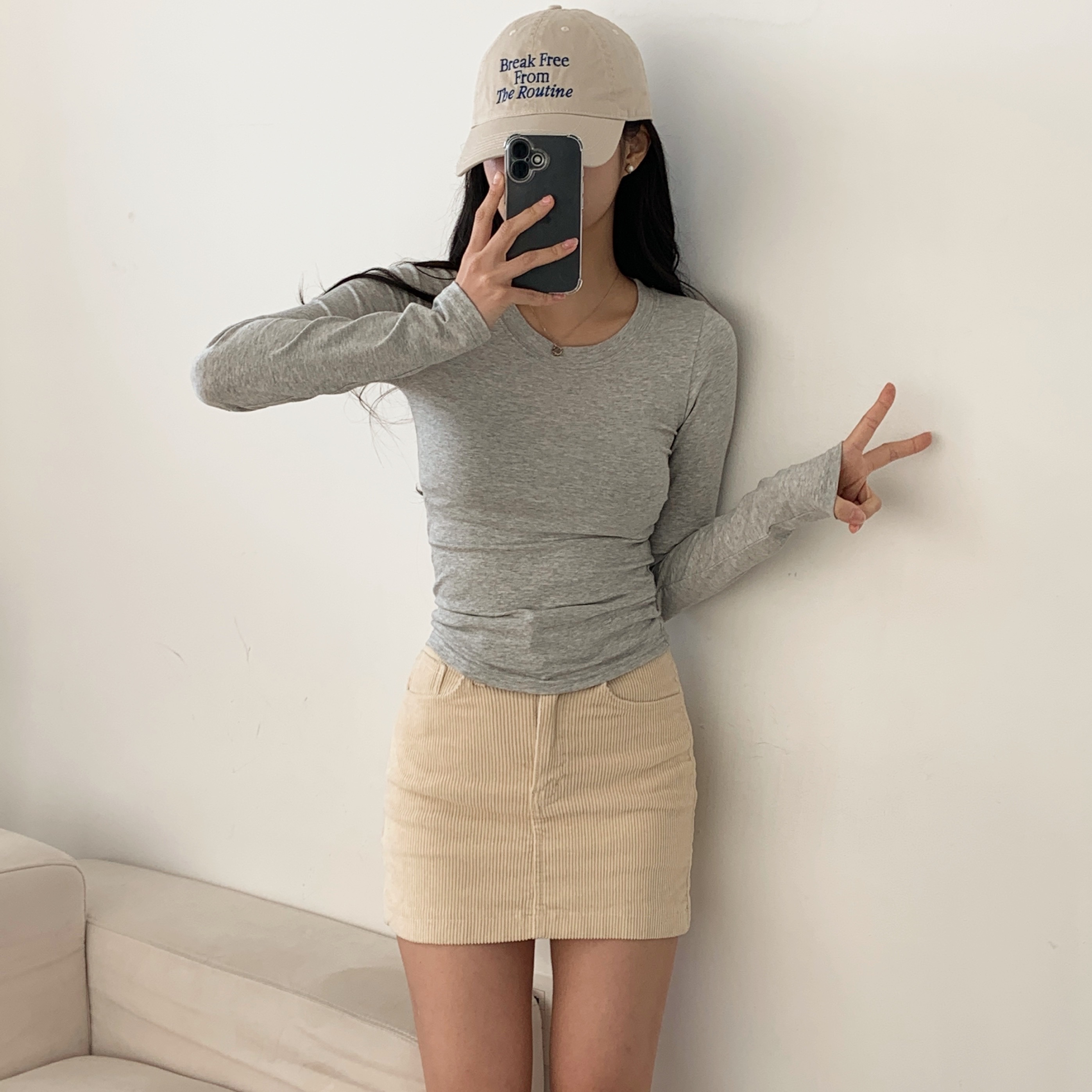 ラウンドネックスリム長袖Tシャツ | 詳細画像14