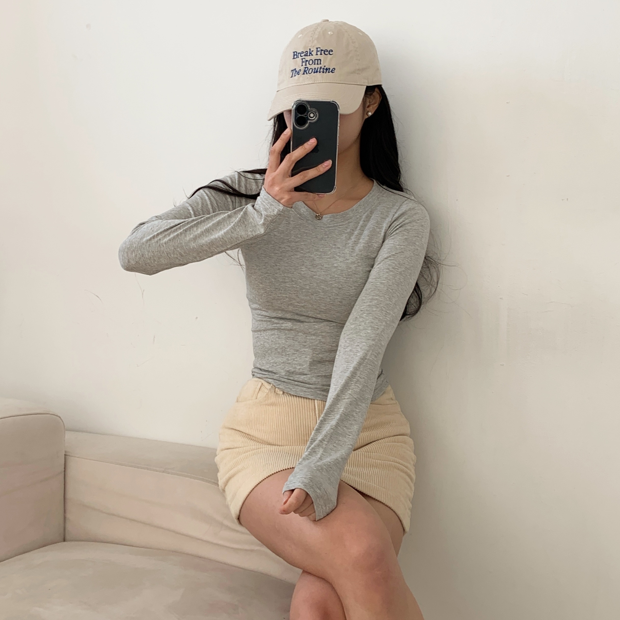 ラウンドネックスリム長袖Tシャツ | 詳細画像16