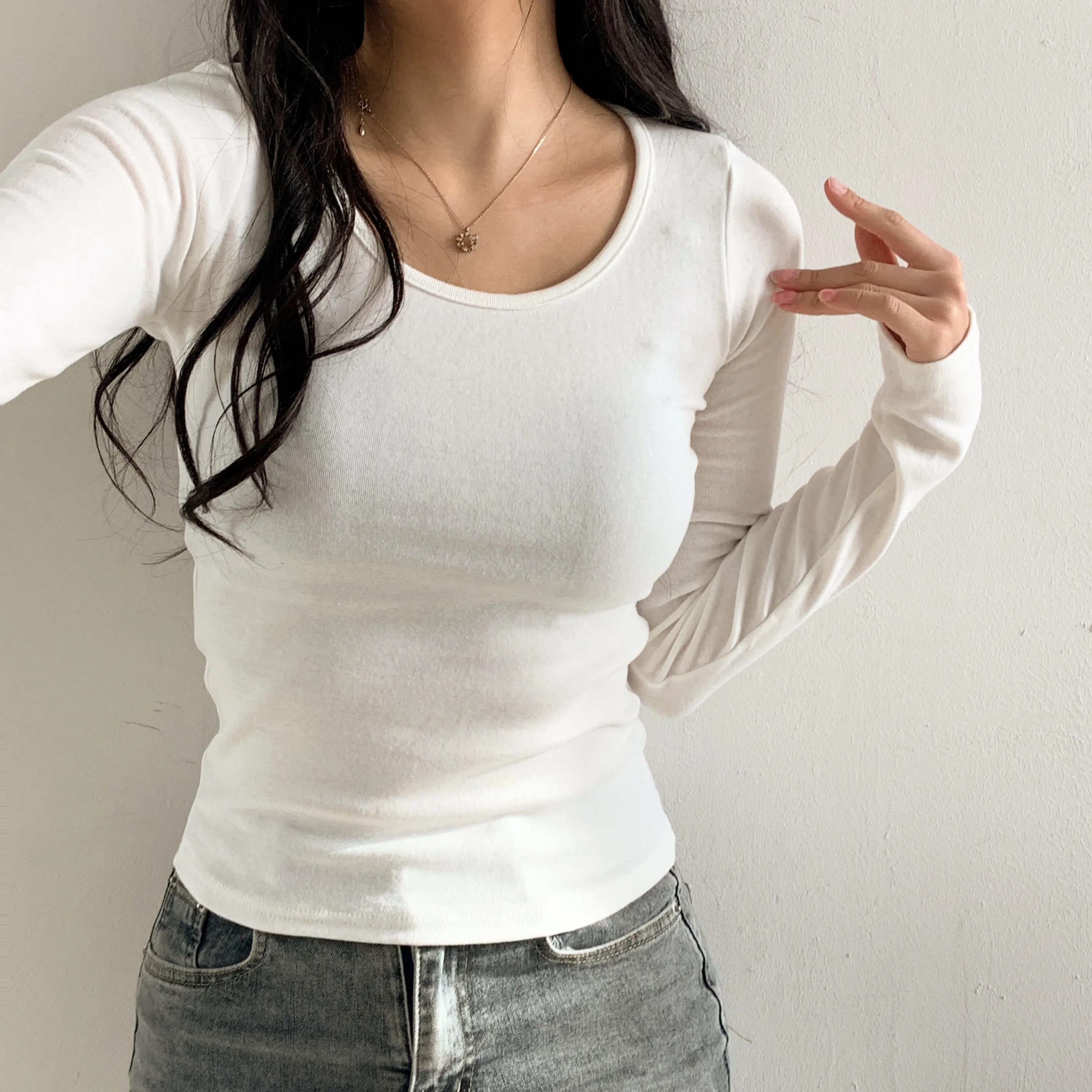 ワイドネックスリムクロップドTシャツ | 詳細画像1