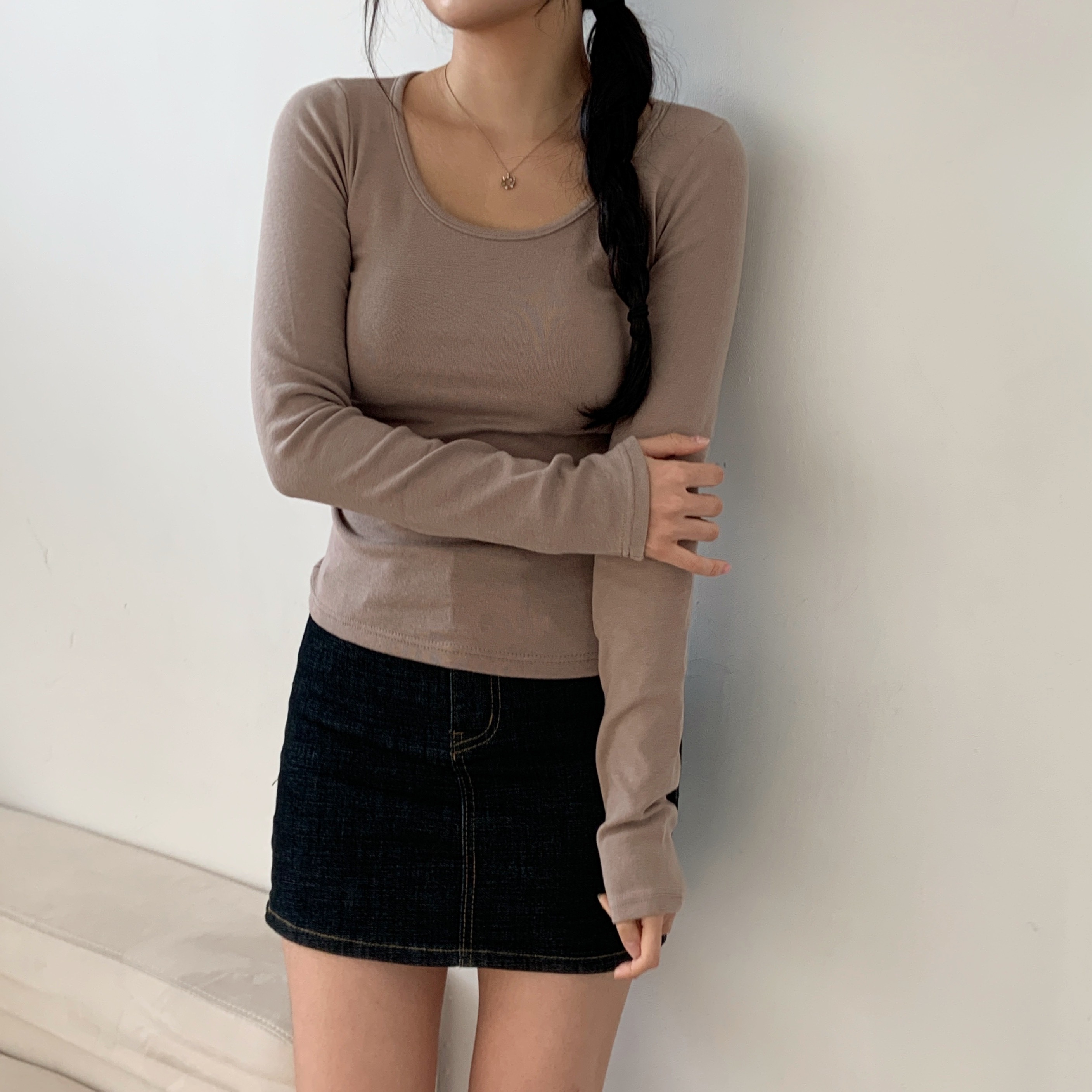 ワイドネックスリムクロップドTシャツ | 詳細画像5