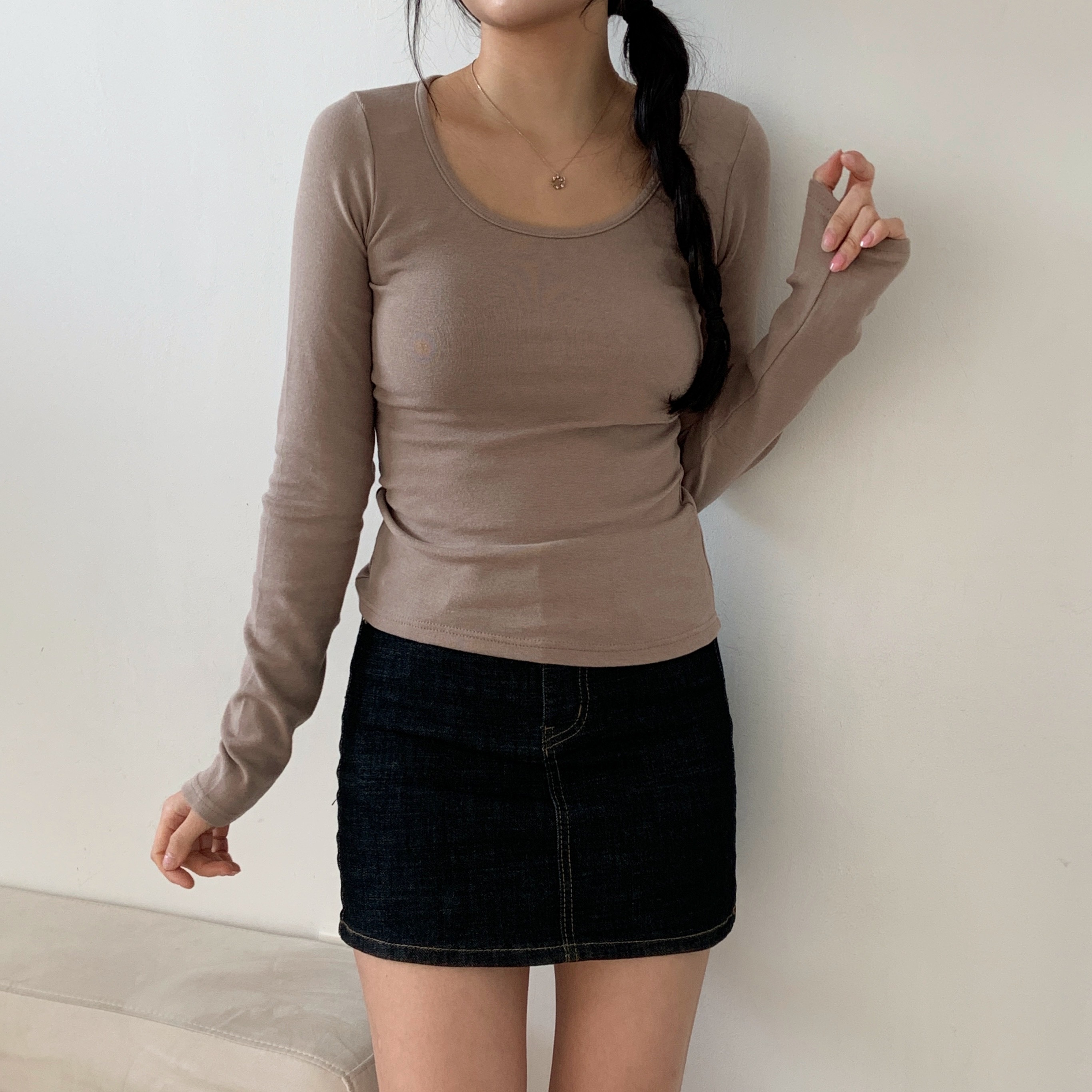 ワイドネックスリムクロップドTシャツ | 詳細画像14