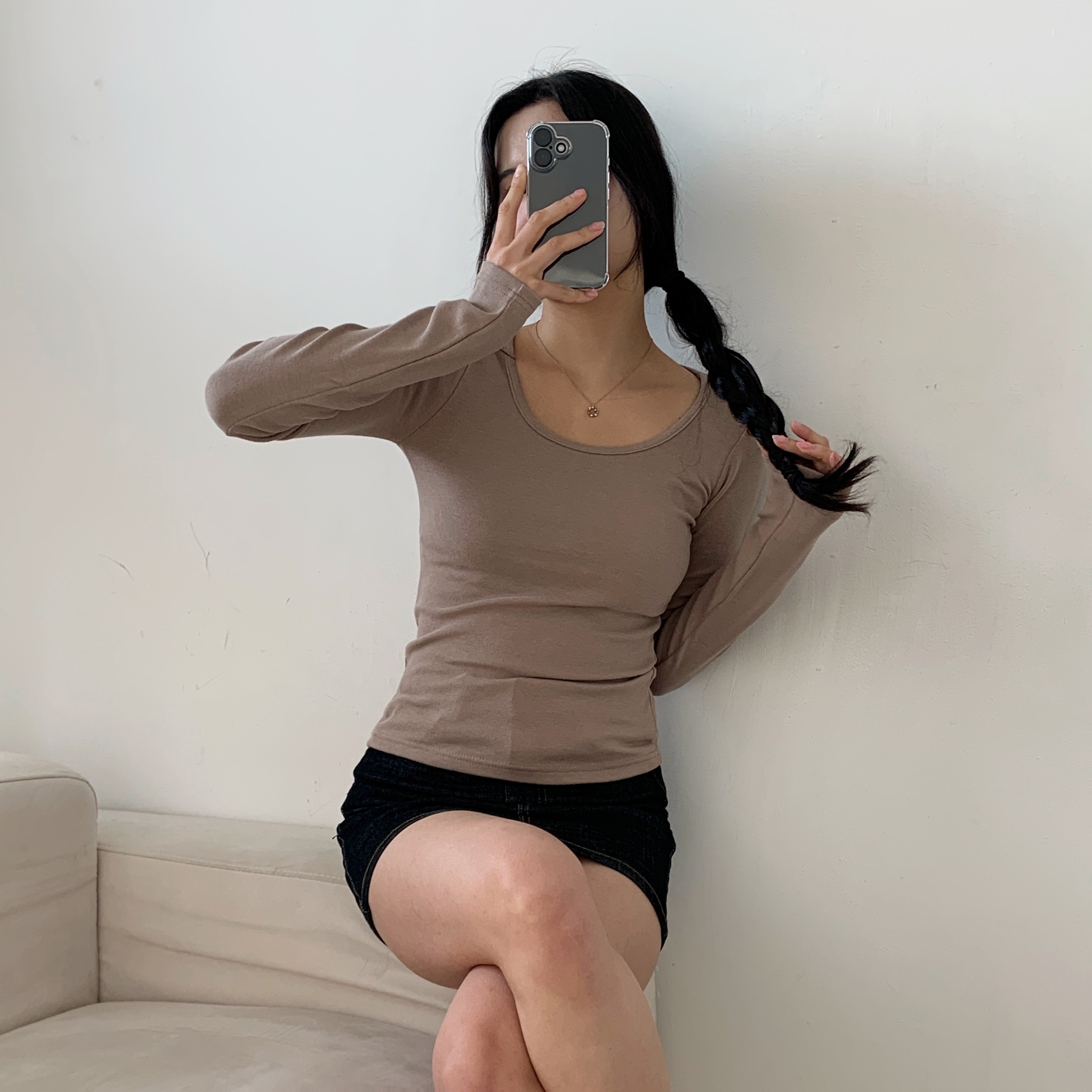 ワイドネックスリムクロップドTシャツ | 詳細画像9