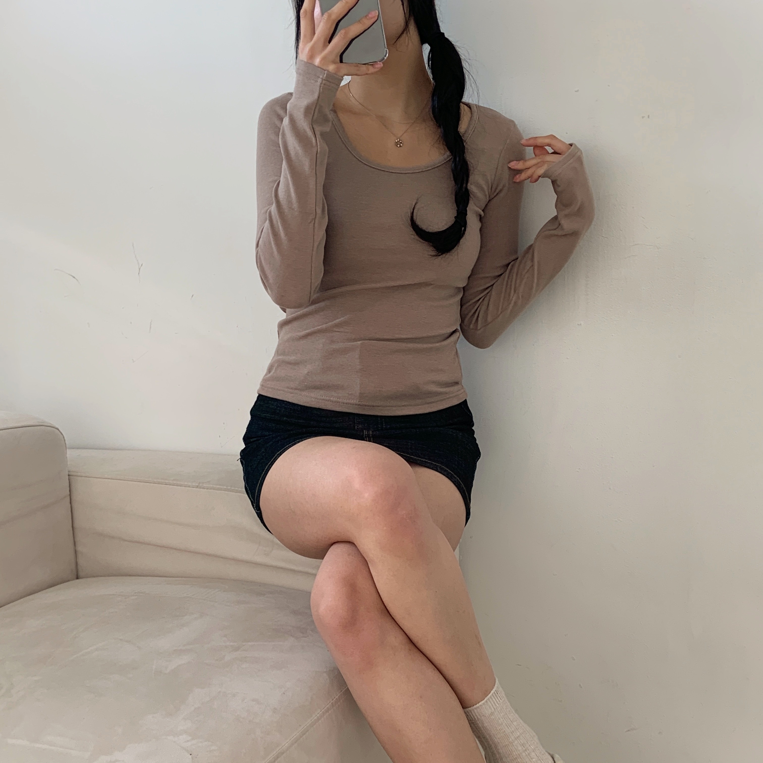 ワイドネックスリムクロップドTシャツ | 詳細画像13