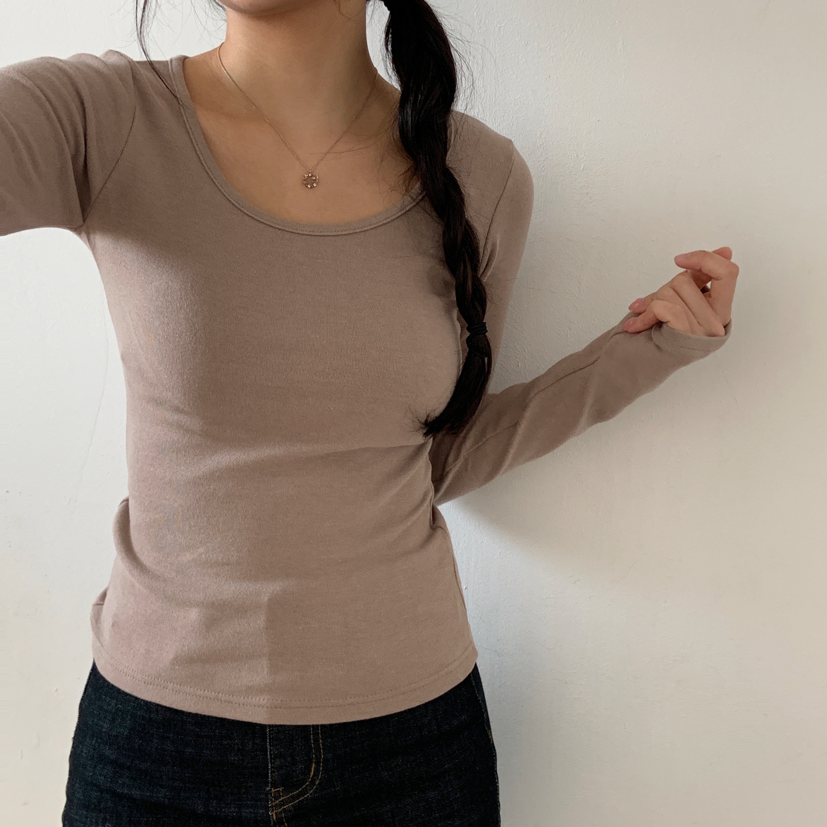 ワイドネックスリムクロップドTシャツ | 詳細画像6