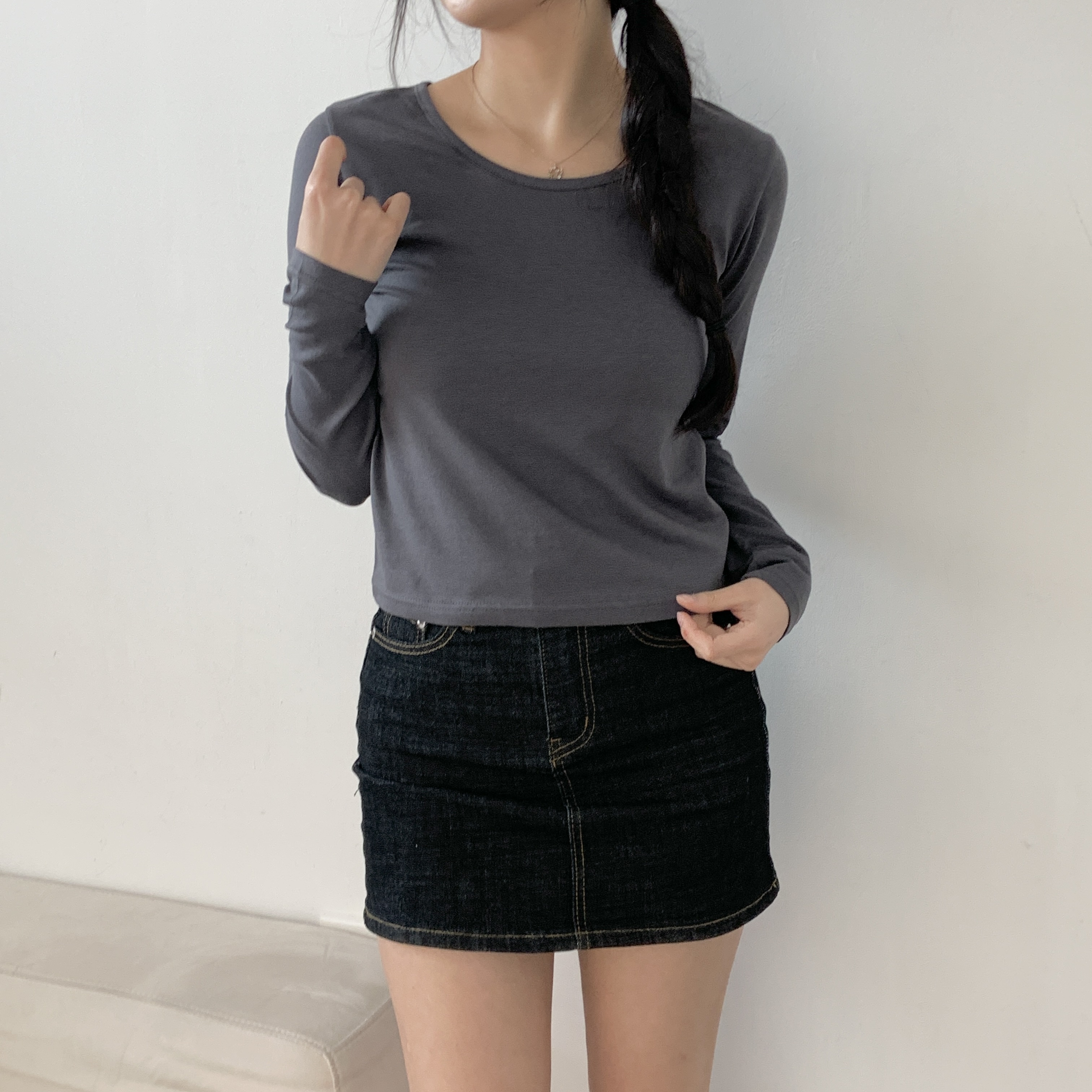 モダール混UネックTシャツ | 詳細画像10