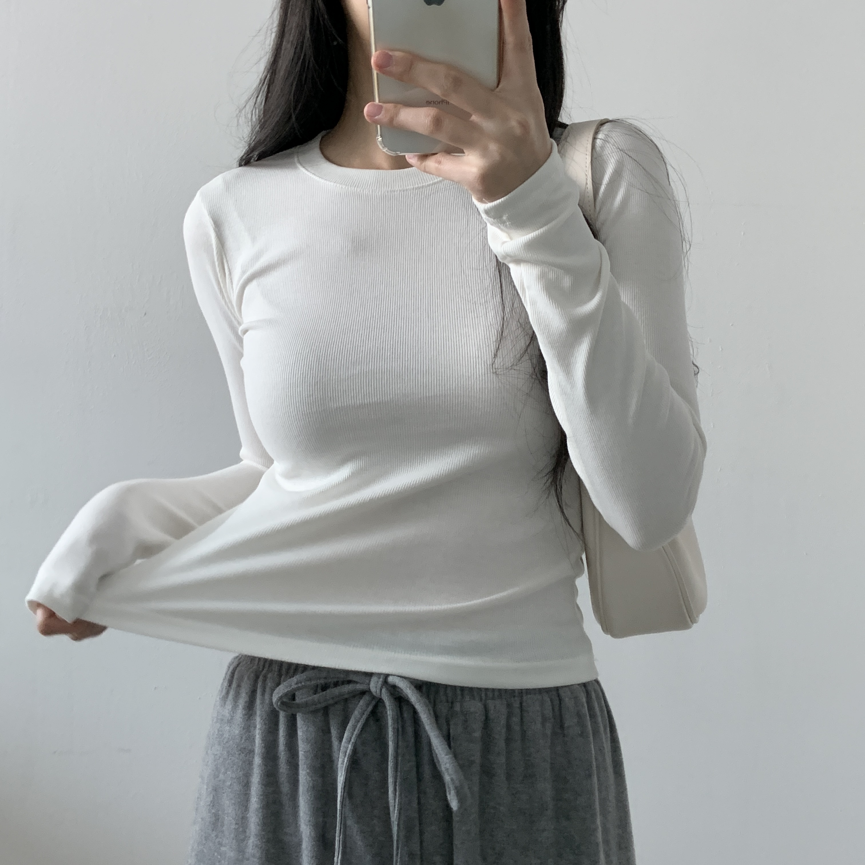 ラウンドネックリブTシャツ | 詳細画像7