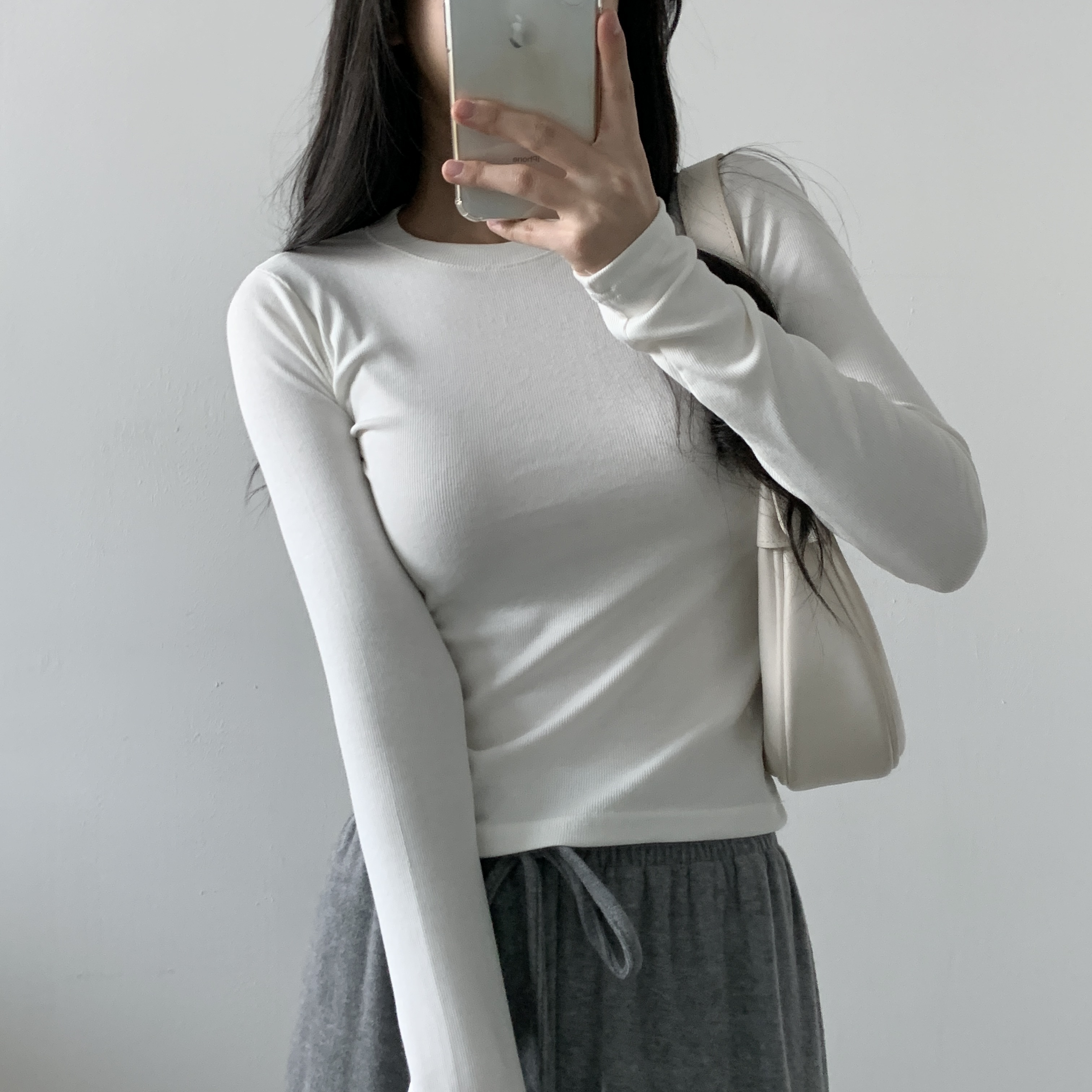 ラウンドネックリブTシャツ | 詳細画像8