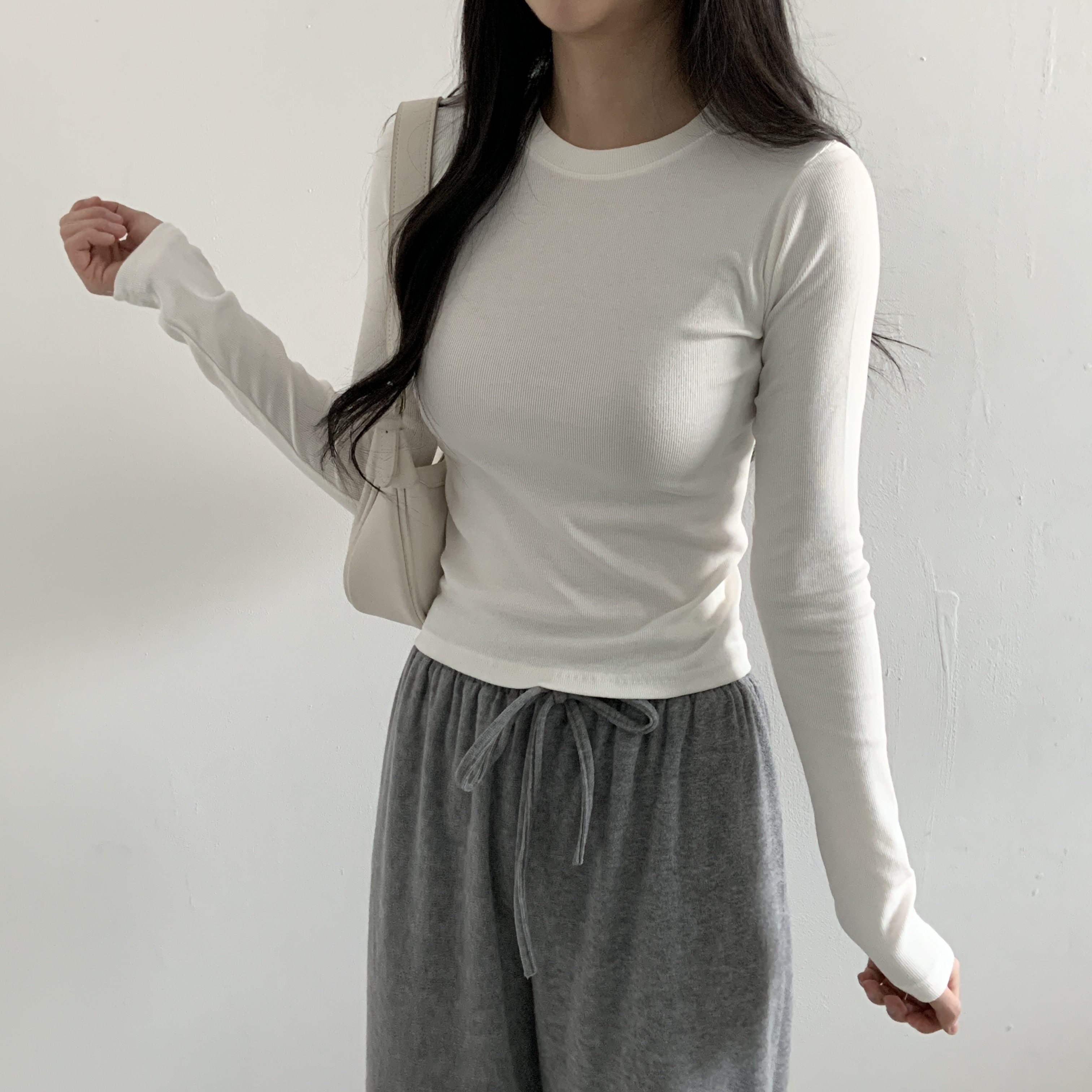 ラウンドネックリブTシャツ | 詳細画像9