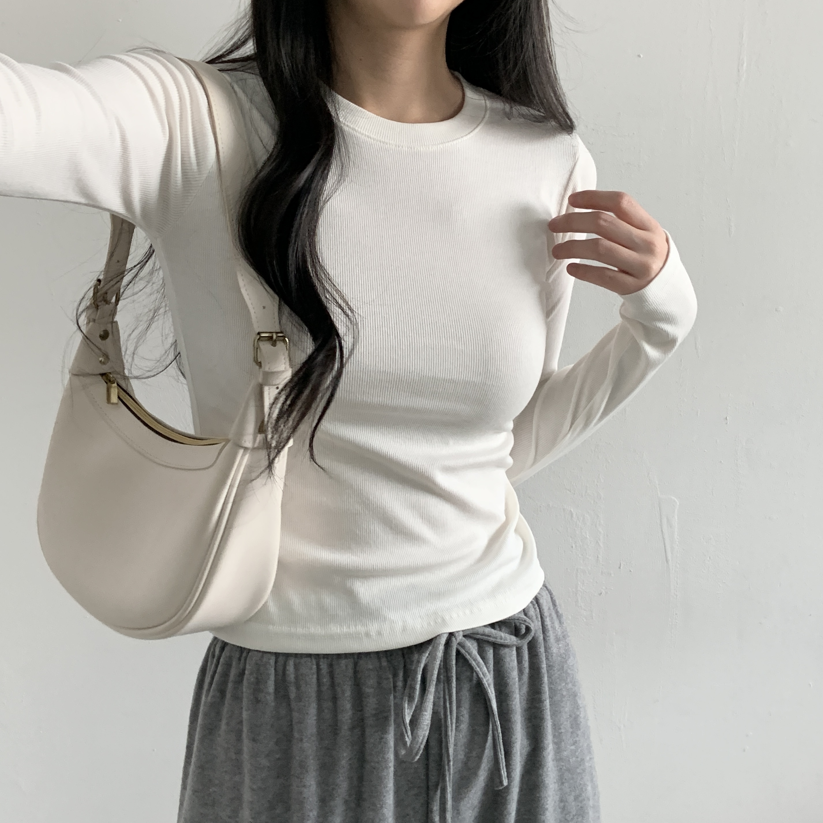 ラウンドネックリブTシャツ | 詳細画像10