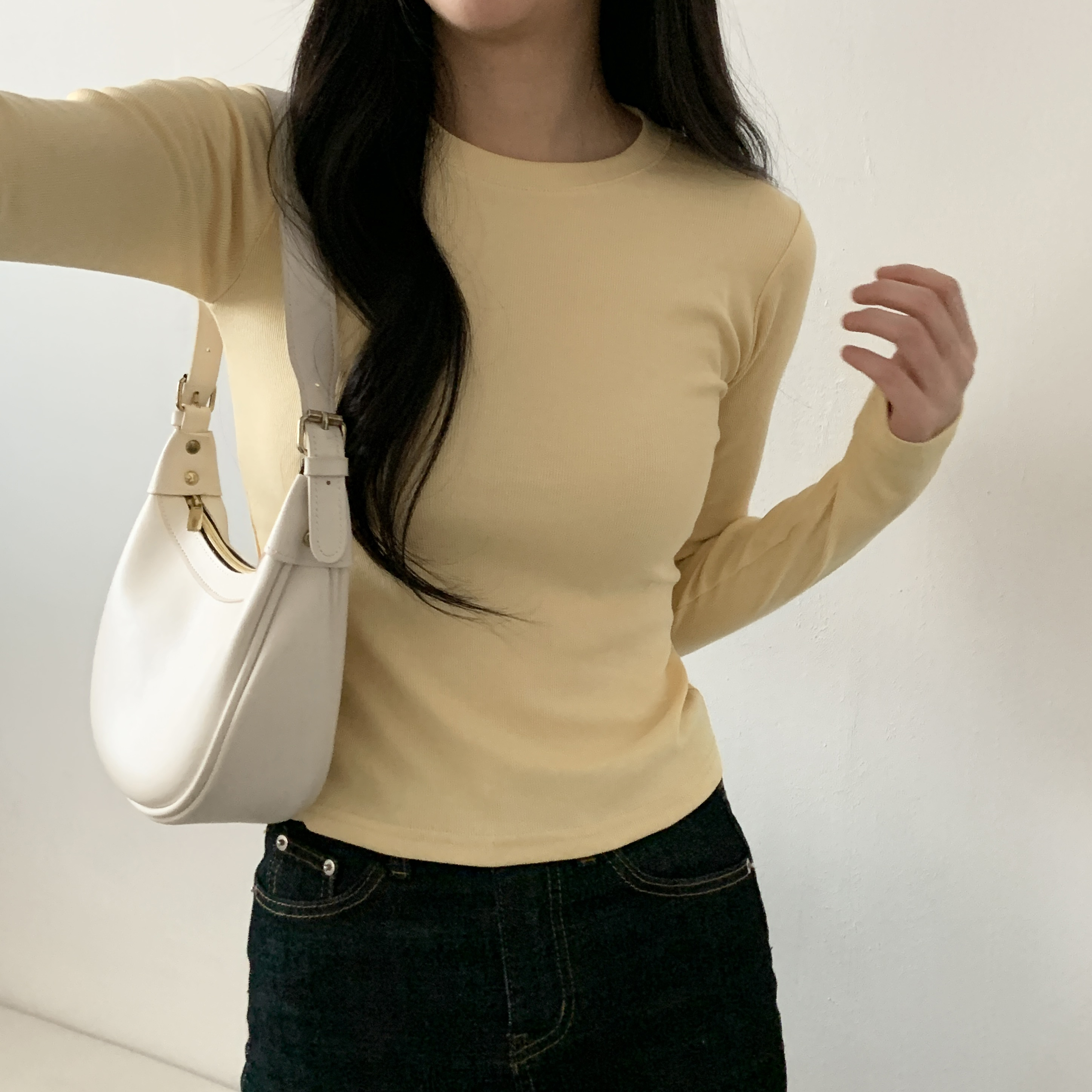 ラウンドネックリブTシャツ | 詳細画像14