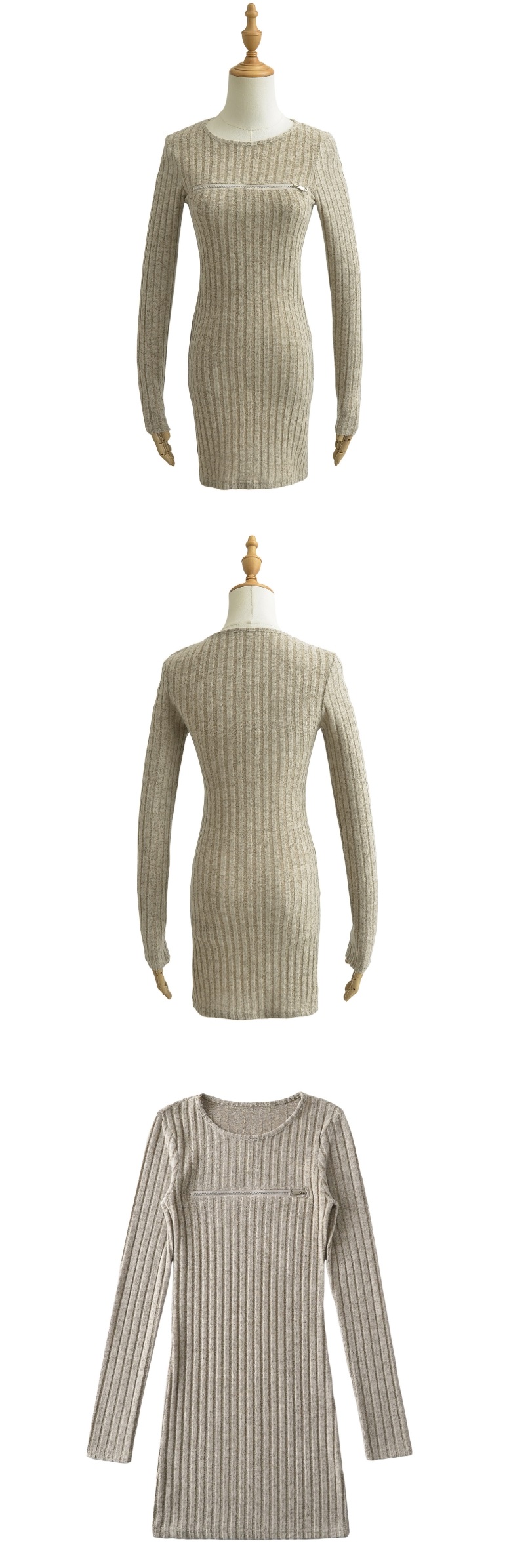 起毛ジップスリットタイトリブミニワンピース | 詳細画像6