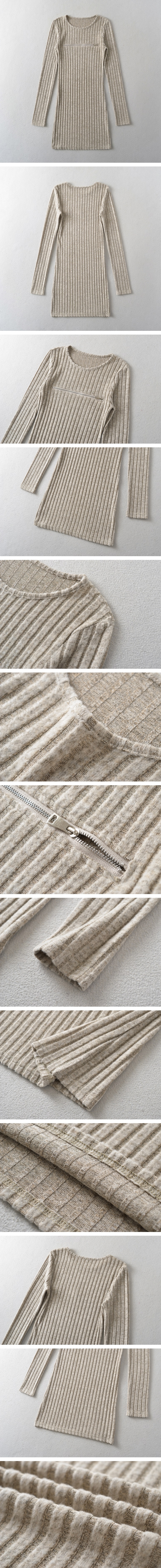 起毛ジップスリットタイトリブミニワンピース | 詳細画像7