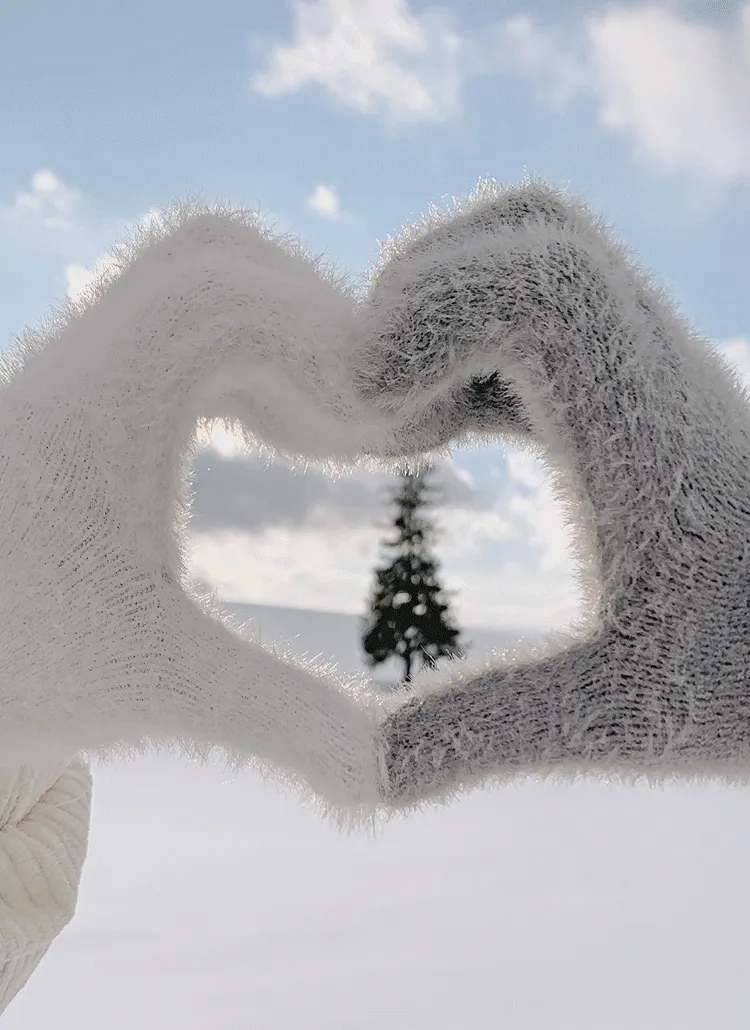 無地シャギーニット手袋 | hotping | 詳細画像1