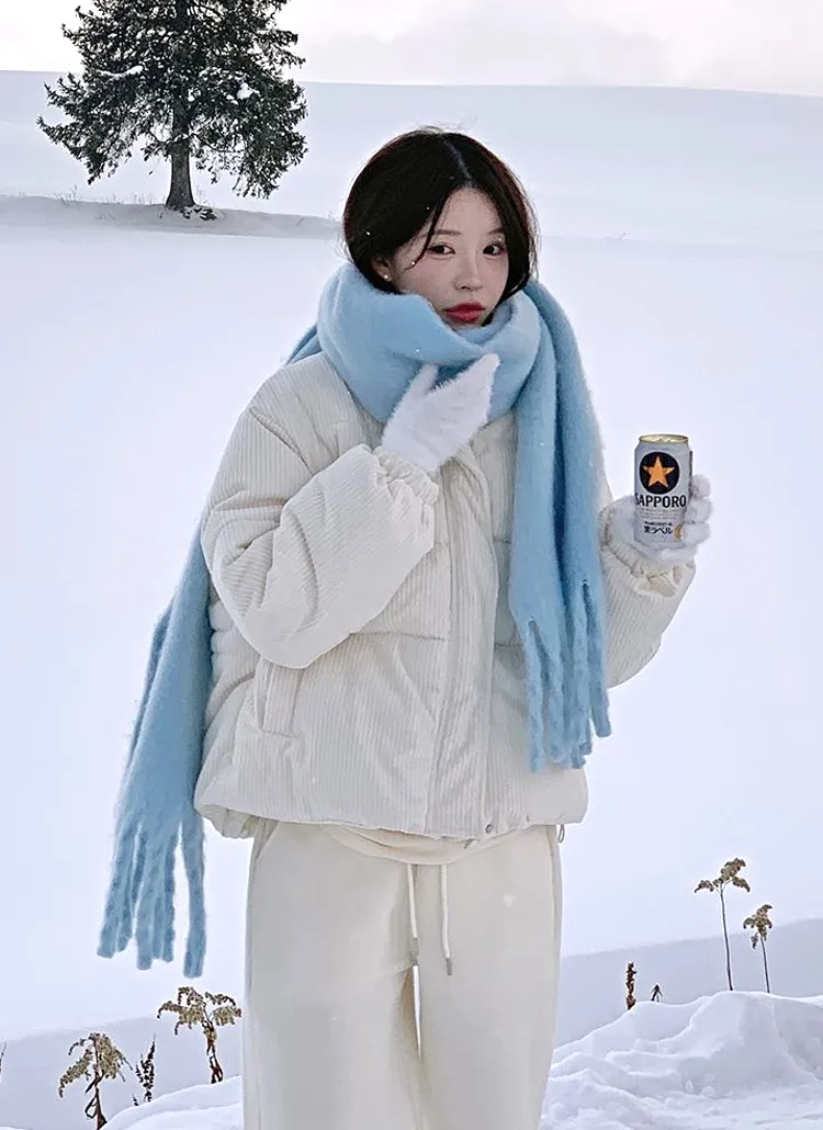 無地フリンジソフトマフラー | hotping | 詳細画像1