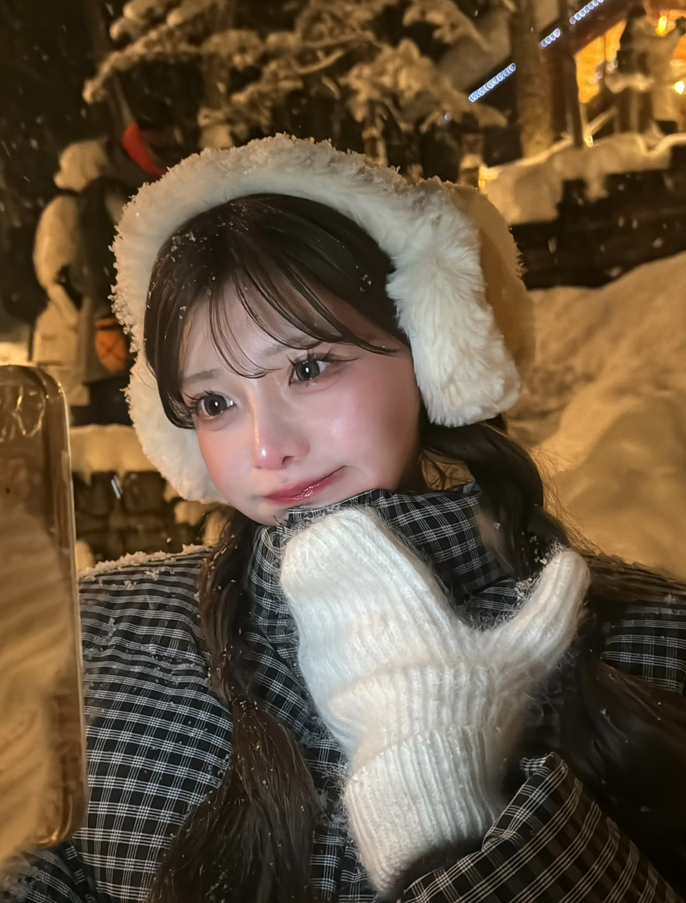 アンゴラ混ニットミトン手袋 | 詳細画像3