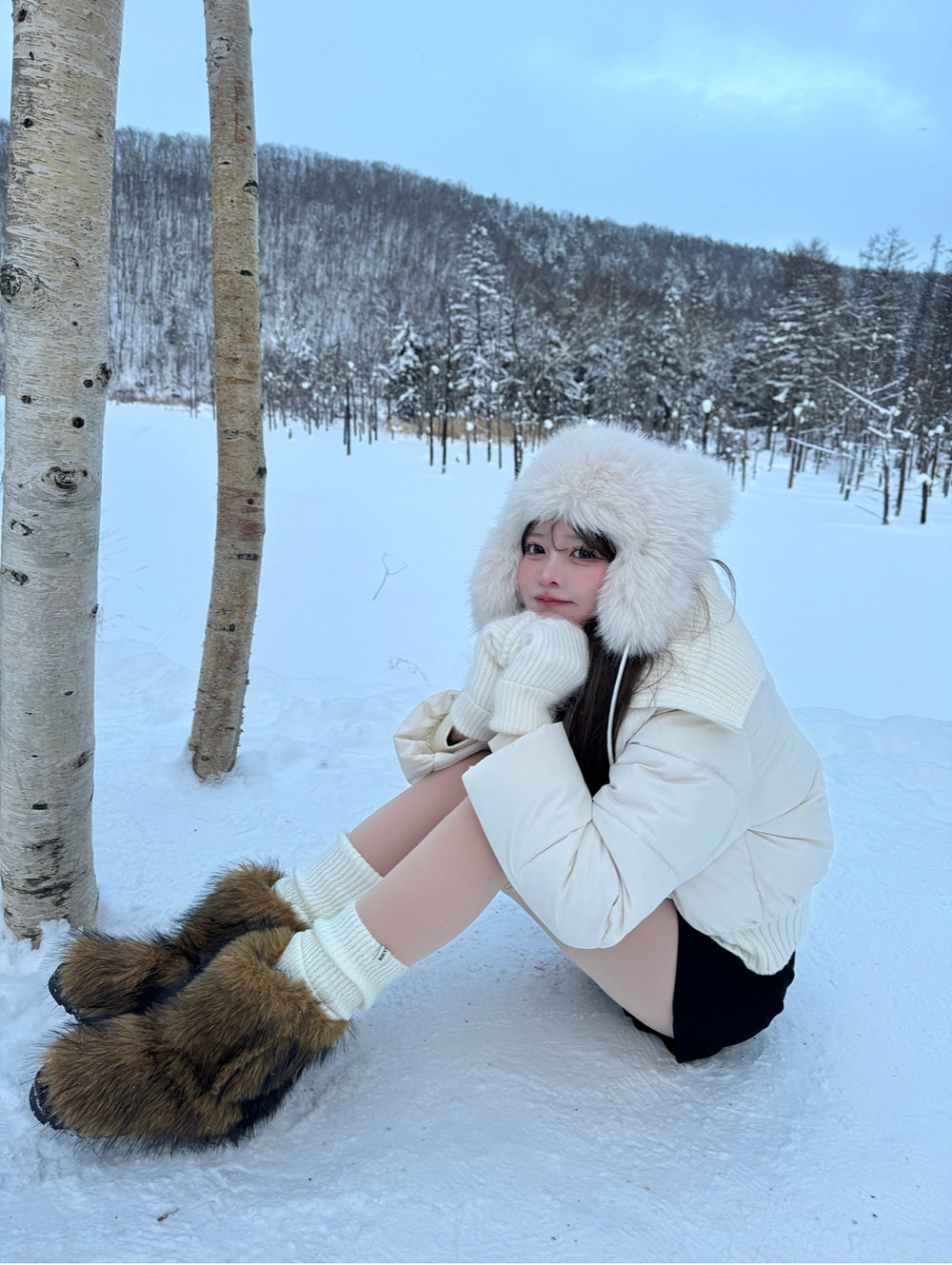 アンゴラ混ニットミトン手袋 | 詳細画像5