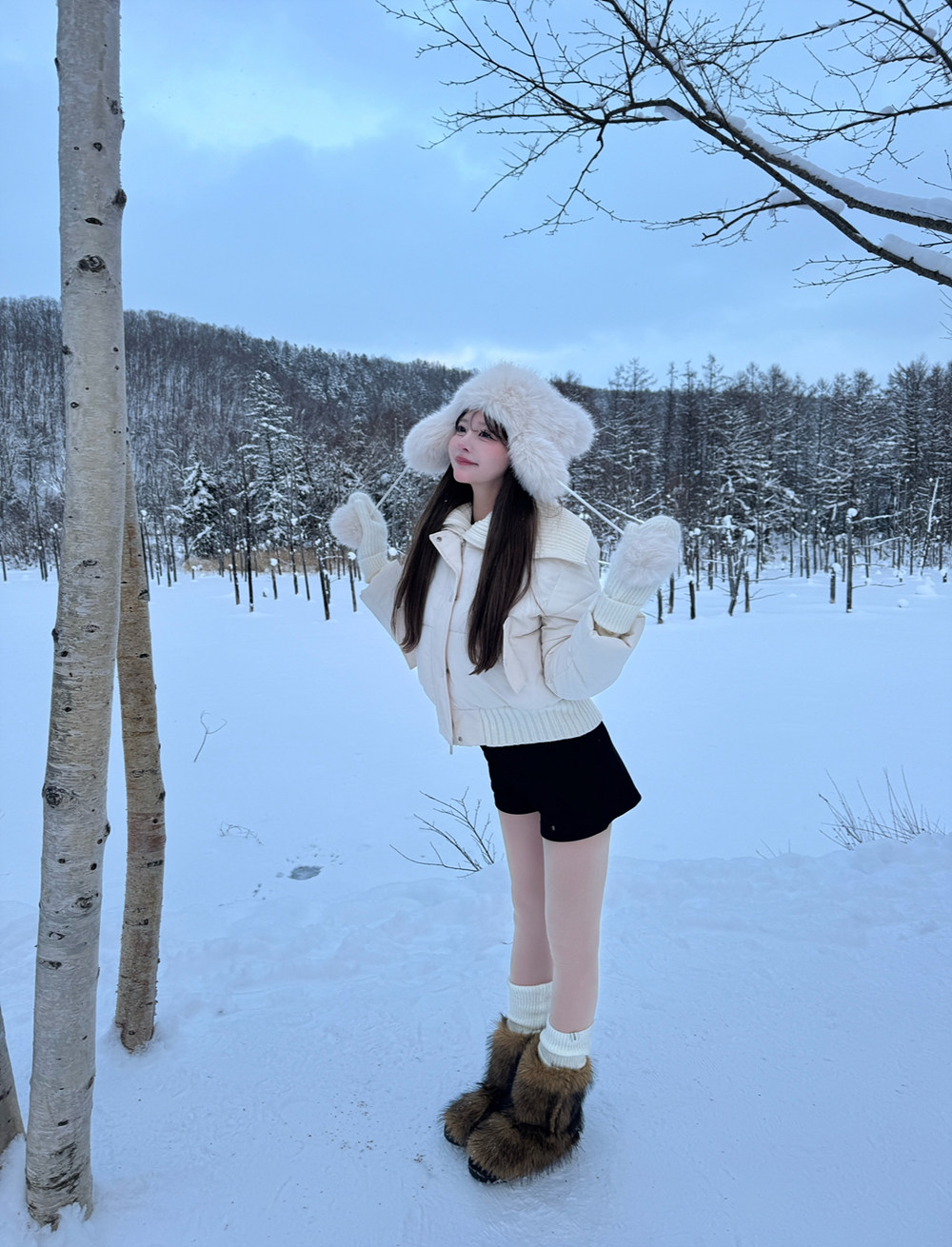 アンゴラ混ニットミトン手袋 | 詳細画像6