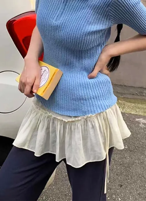 リボンラップフリルレイヤードスカート | 詳細画像1