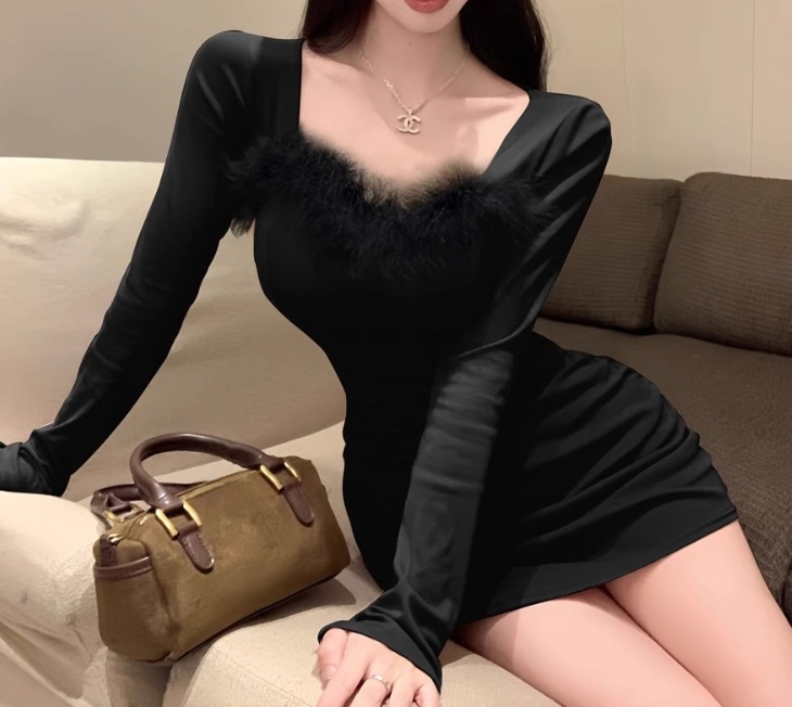 エコファーネックシャーリングミニワンピース | 詳細画像4