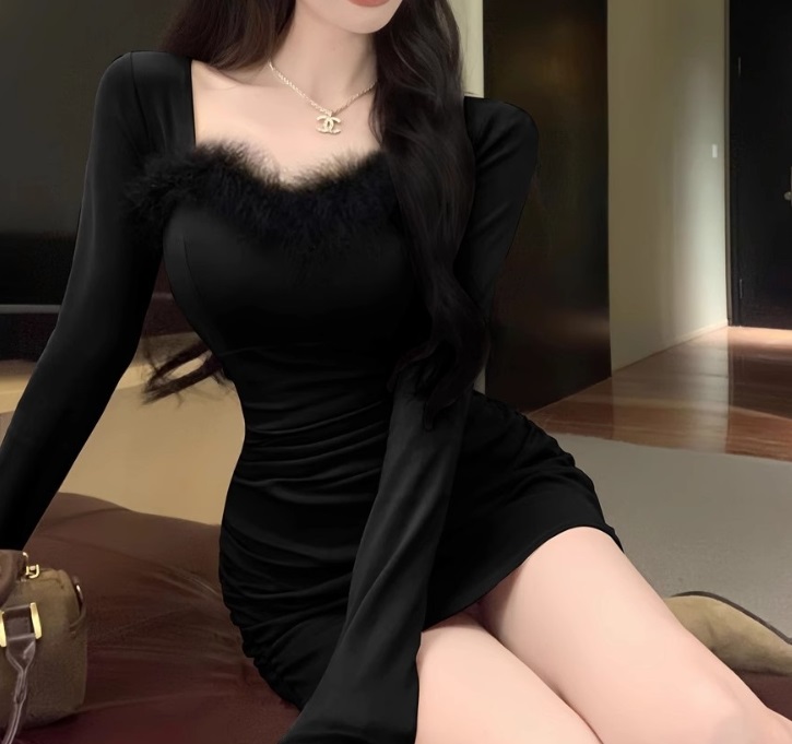 エコファーネックシャーリングミニワンピース | 詳細画像5