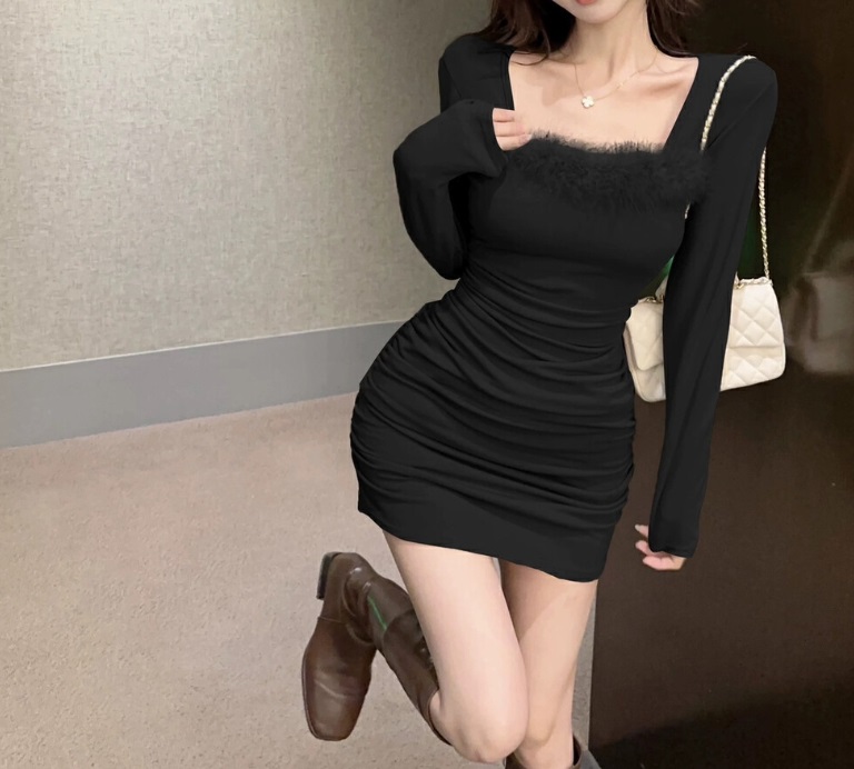 エコファーネックシャーリングミニワンピース | 詳細画像6