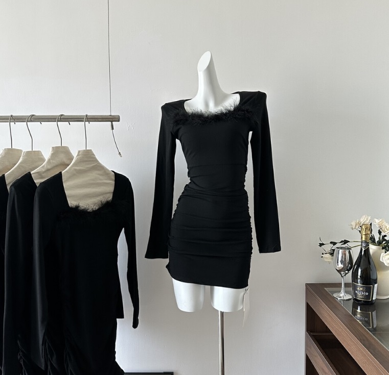 エコファーネックシャーリングミニワンピース | 詳細画像8