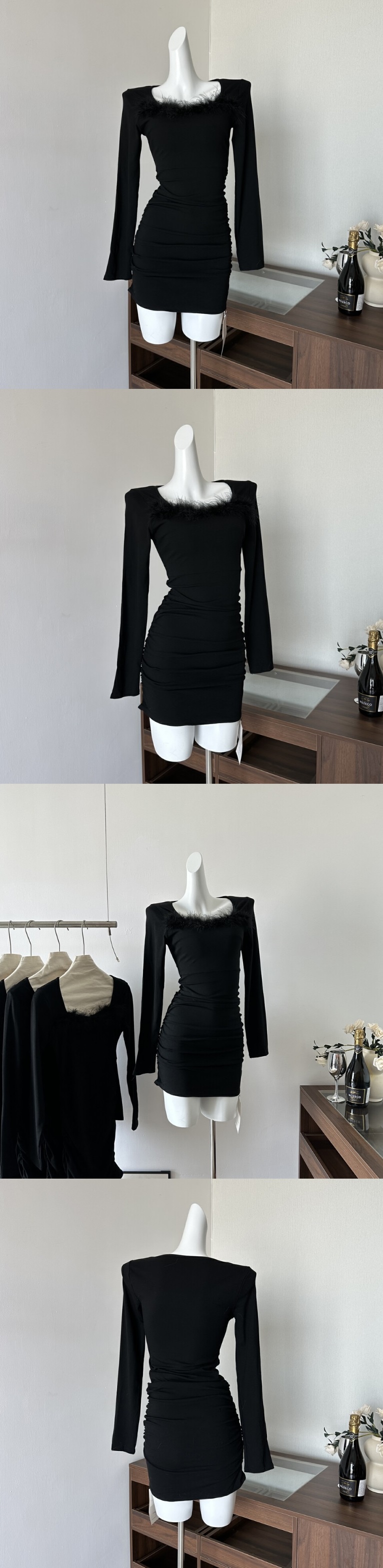 エコファーネックシャーリングミニワンピース | 詳細画像9