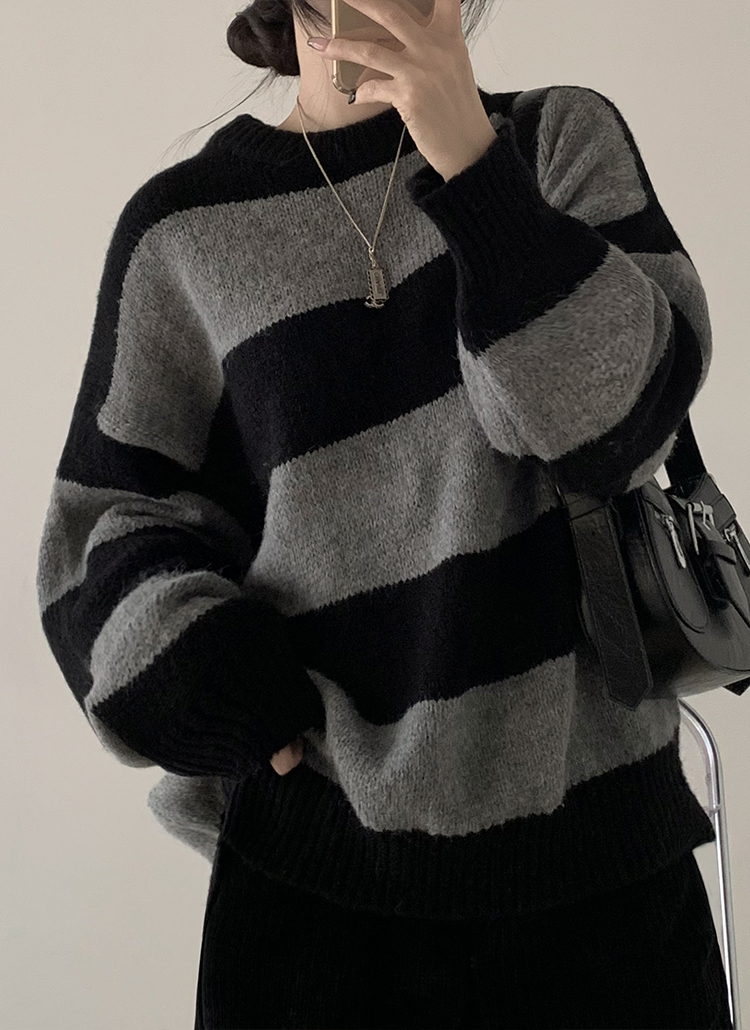 ボーダーオーバーニット | レディースファッション通販 - DHOLIC