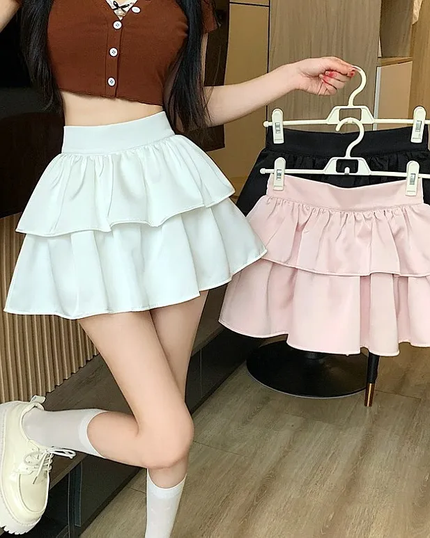 パンツ裏地サテンティアードミニスカート | 詳細画像1