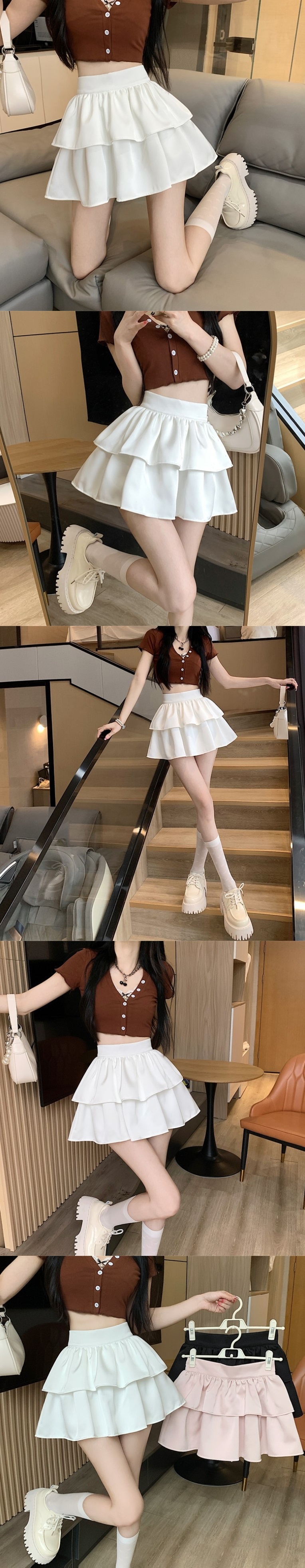 パンツ裏地サテンティアードミニスカート | 詳細画像3