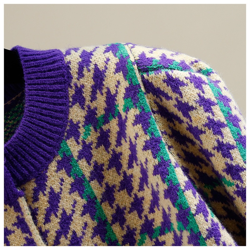 配色パフハウンドトゥースカーディガン | 詳細画像11