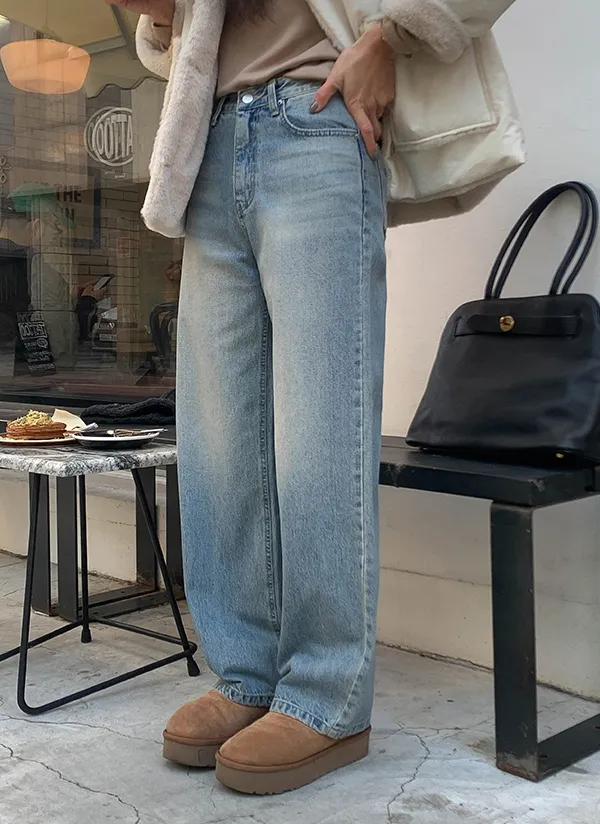 ウォッシュルーズストレートデニムパンツ | crushj | 詳細画像1