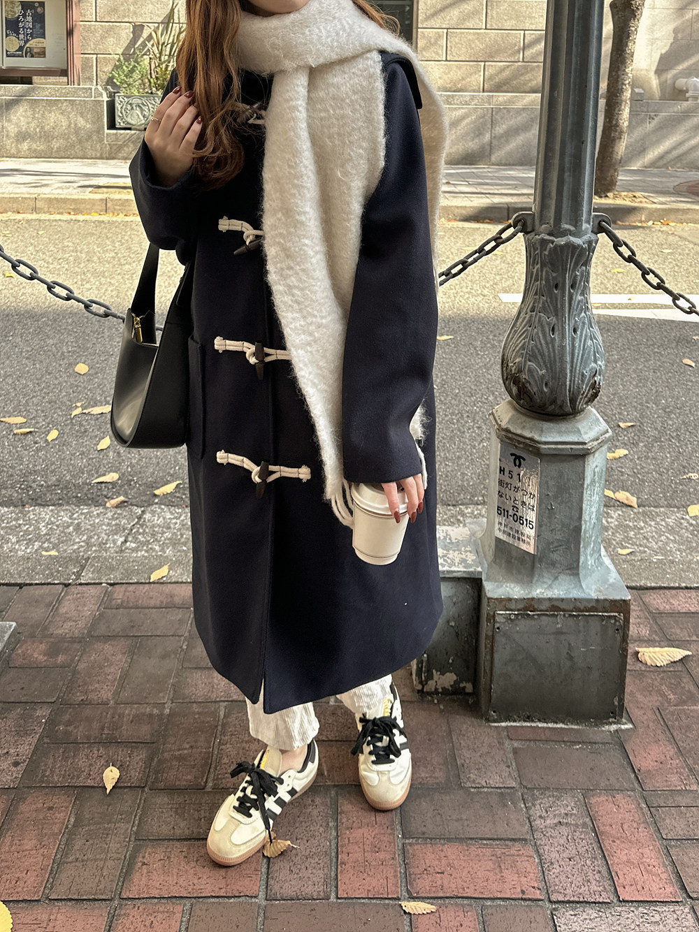 キルティング裏地ウール混ダッフルコート | レディースファッション