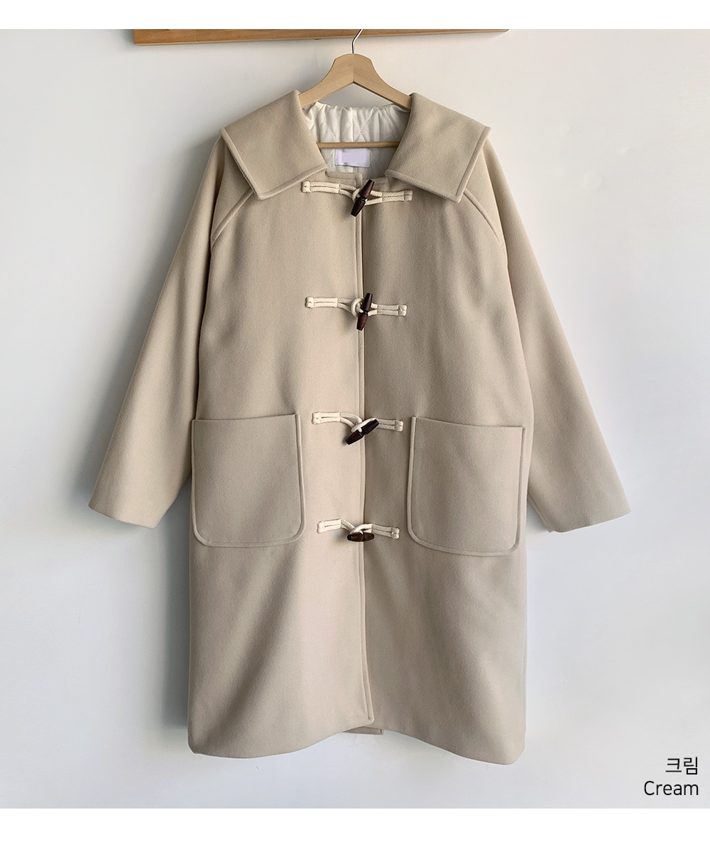 キルティング裏地ウール混ダッフルコート | レディースファッション