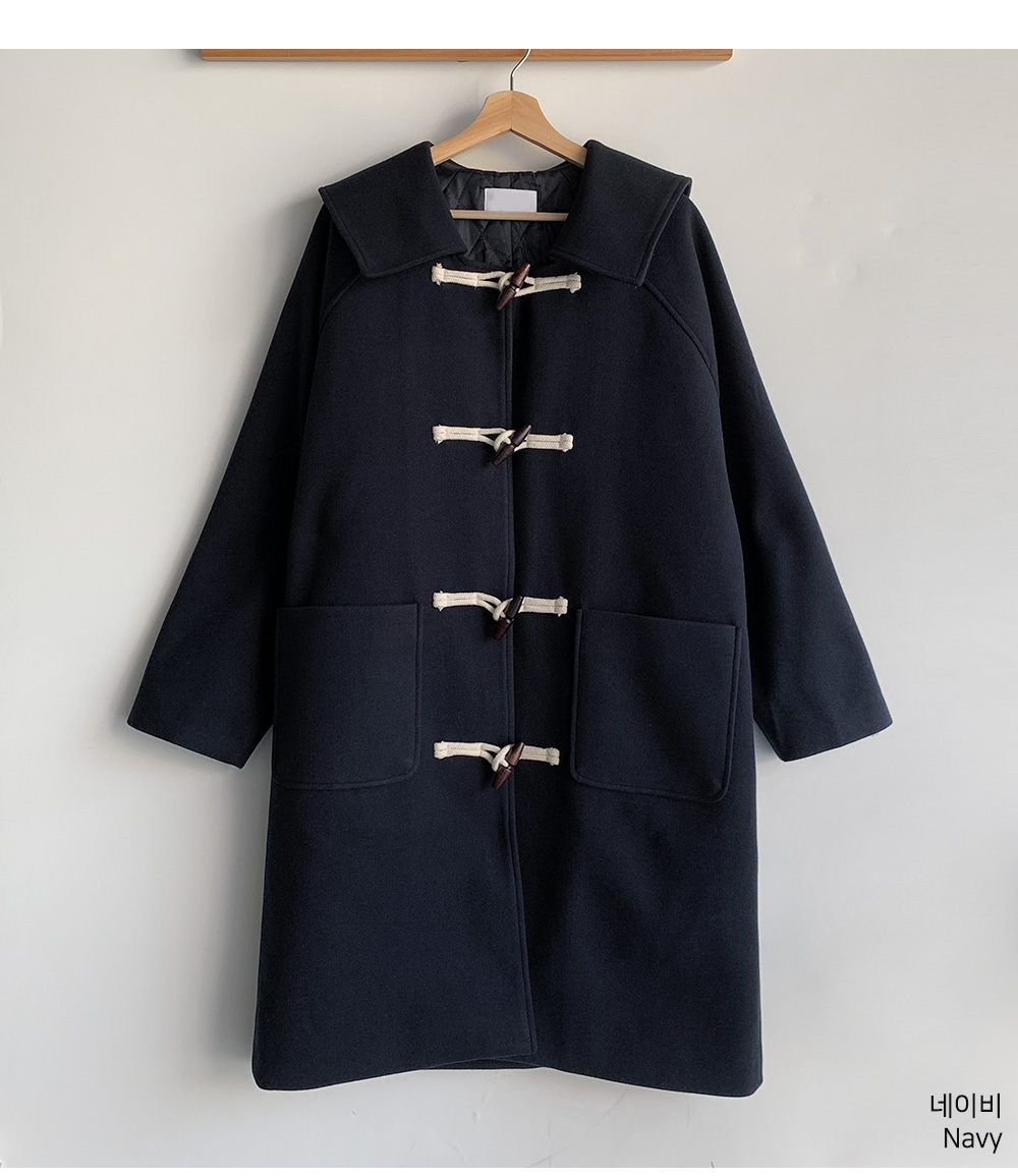 キルティング裏地ウール混ダッフルコート | レディースファッション