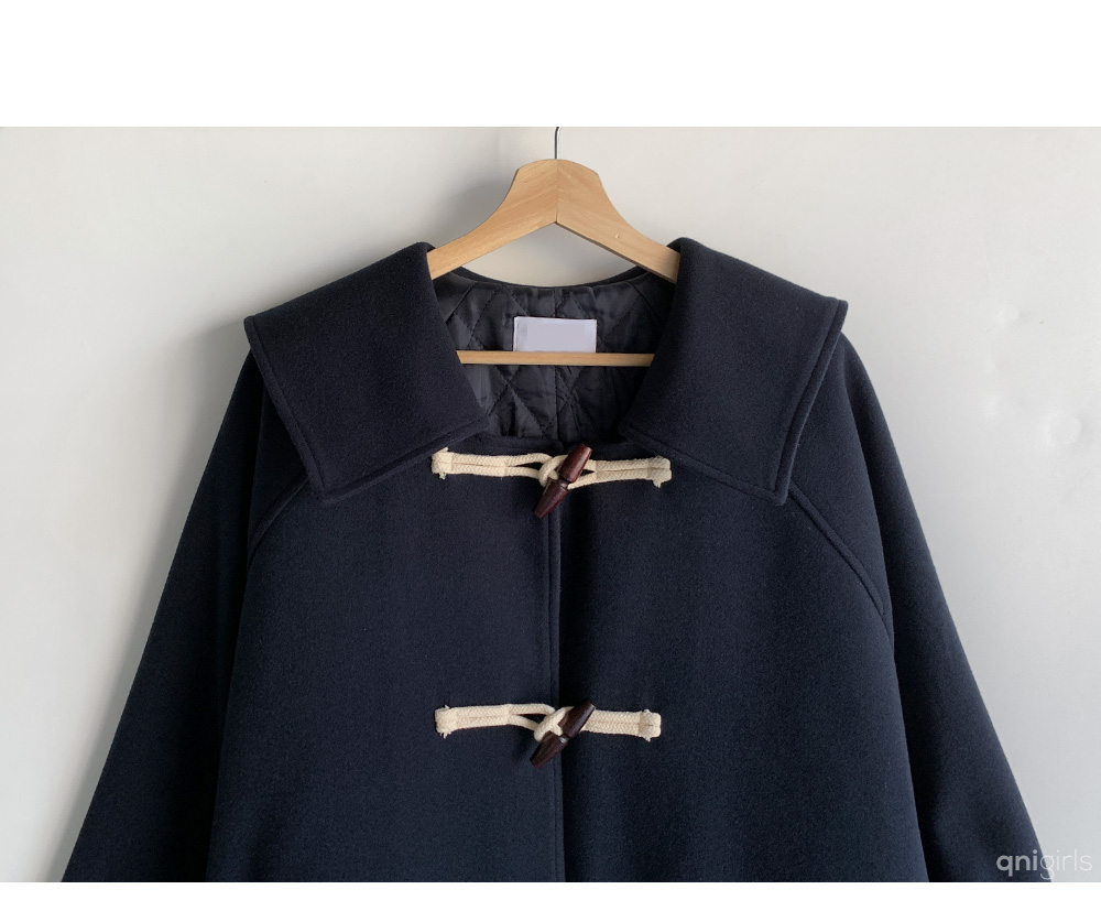 キルティング裏地ウール混ダッフルコート | レディースファッション