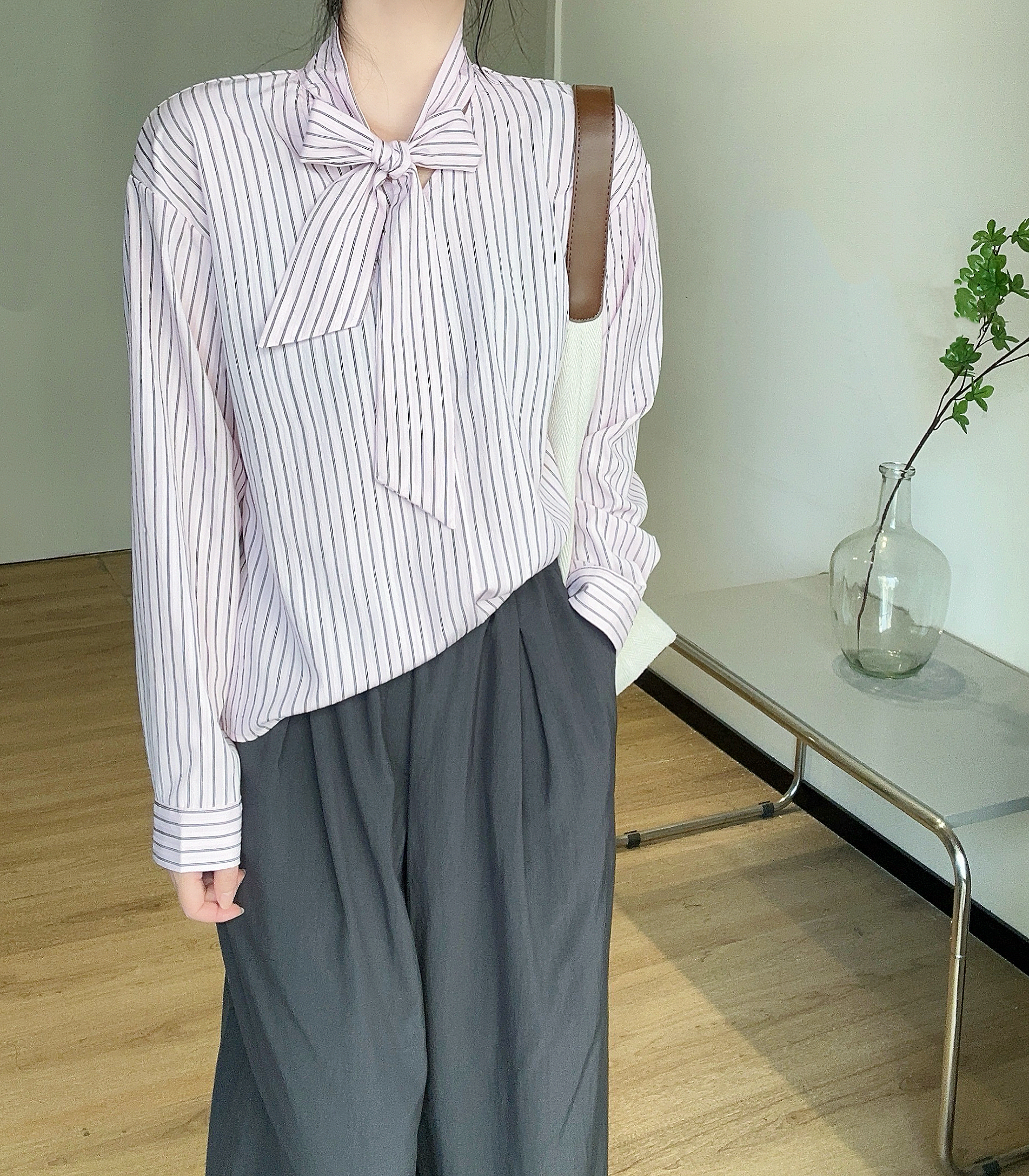ボウタイストライプリンクルブラウス | 詳細画像10