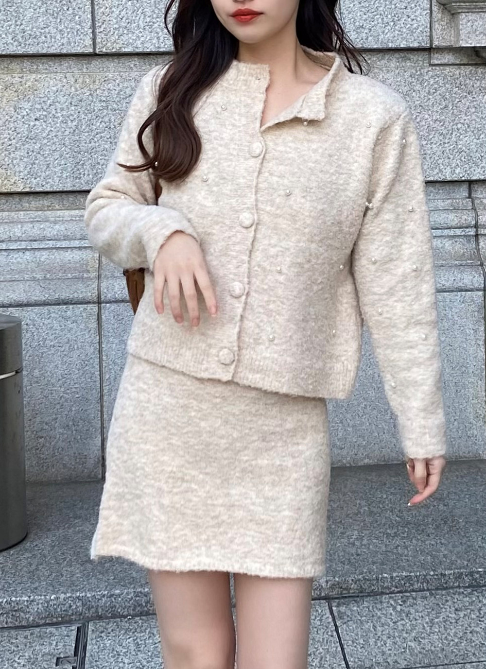 エコパールニットカーディガン&ミニスカートSET | 詳細画像4