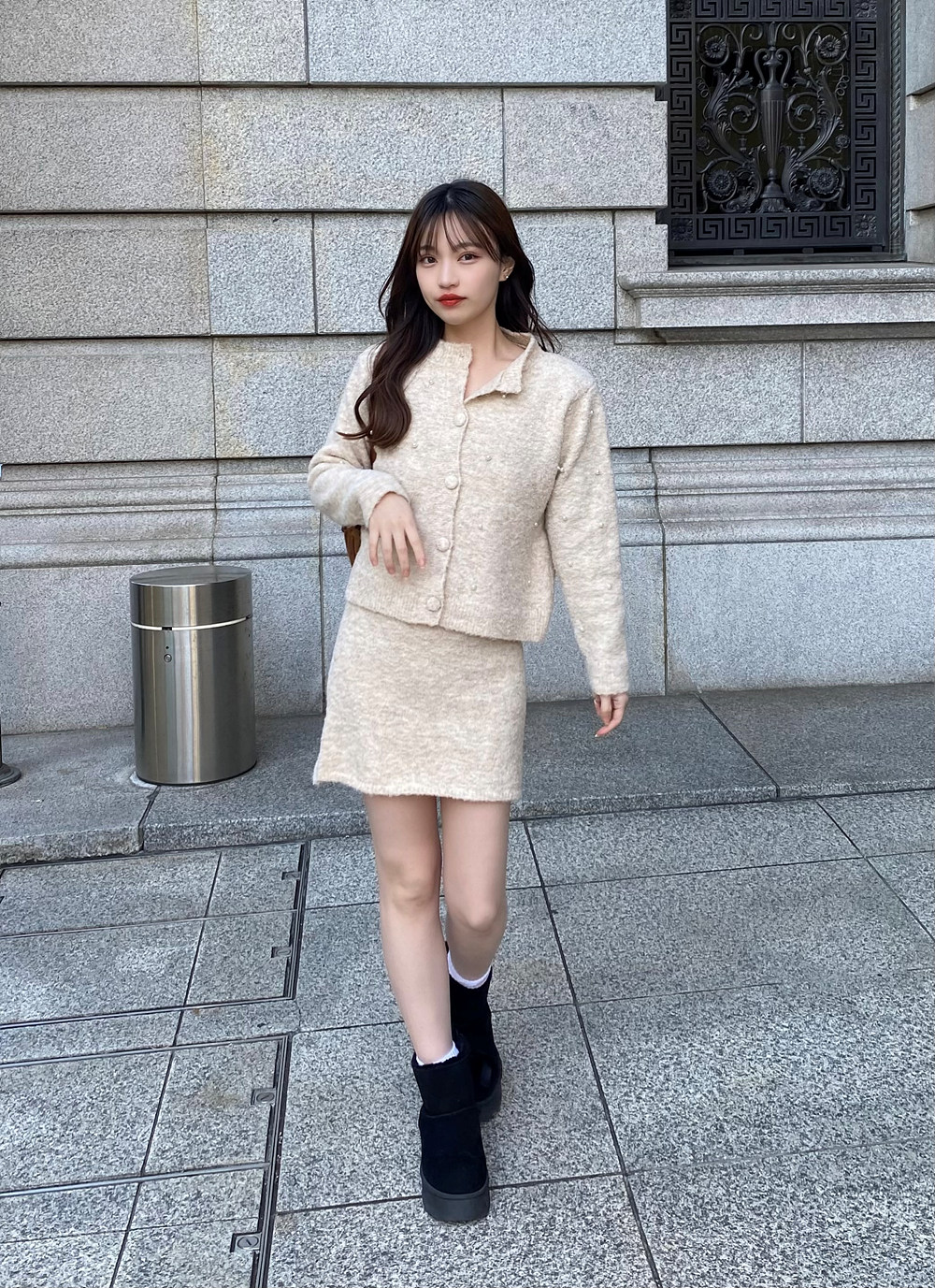 エコパールニットカーディガン&ミニスカートSET | 詳細画像9