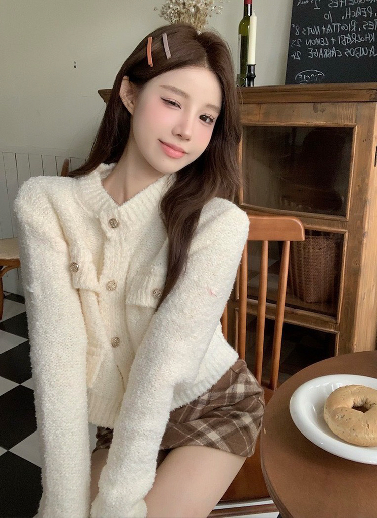 フラップブークレクロップドカーディガン | レディースファッション